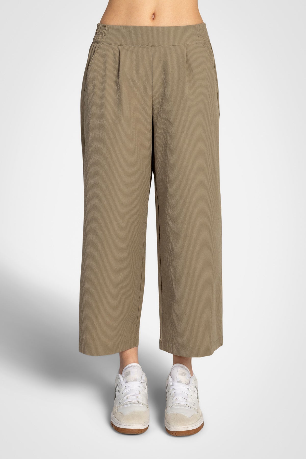 Seersucker Wide Crop Pant