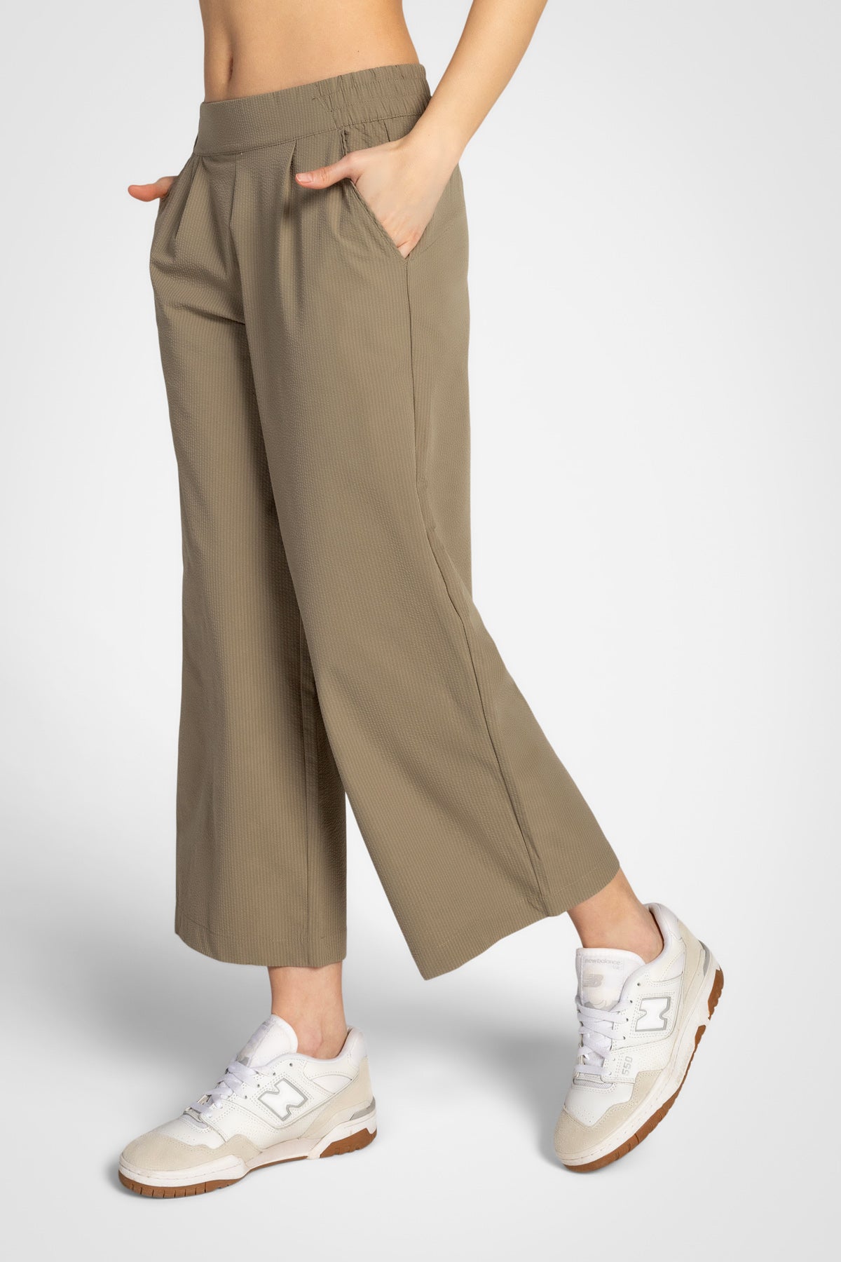 Seersucker Wide Crop Pant