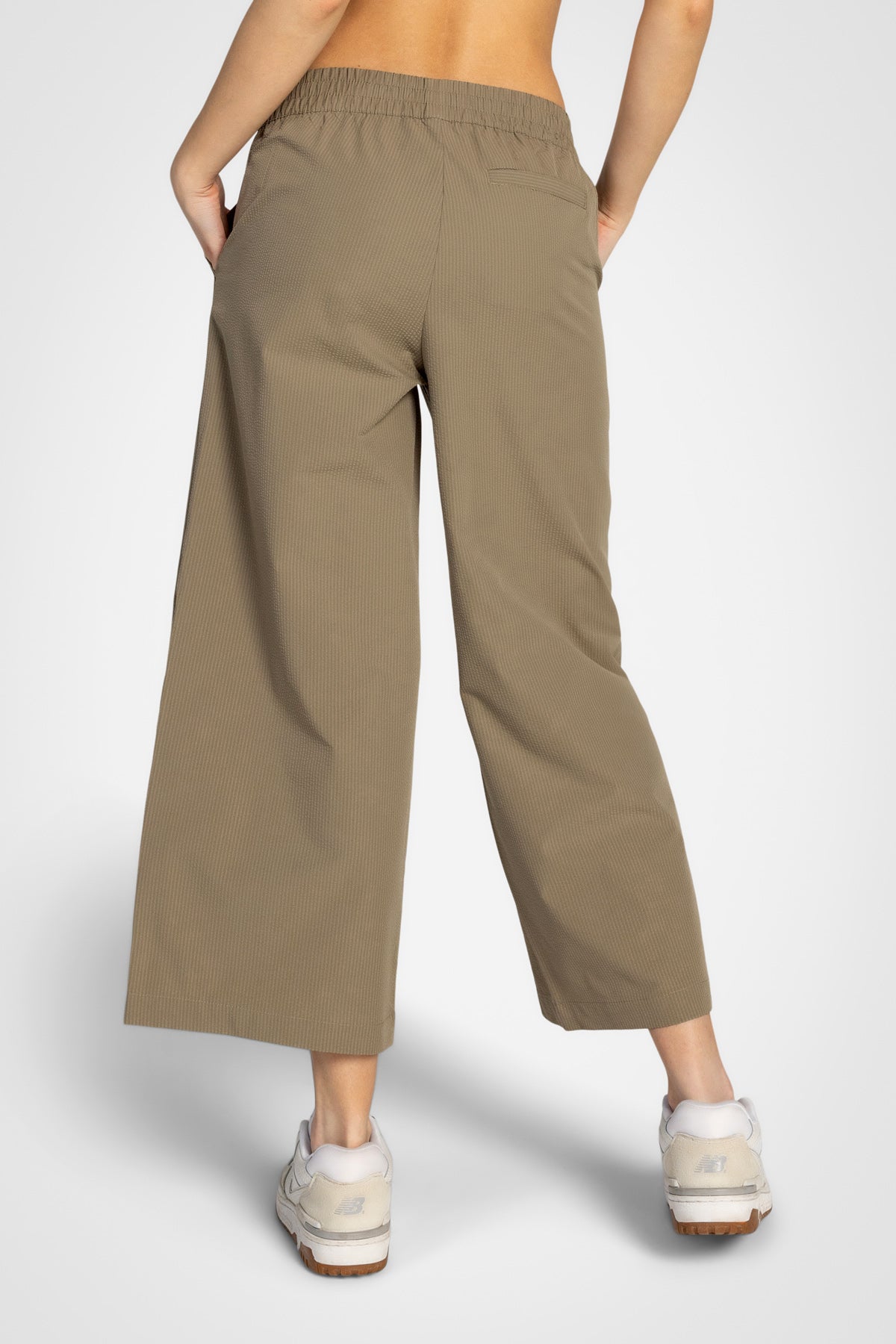 Seersucker Wide Crop Pant