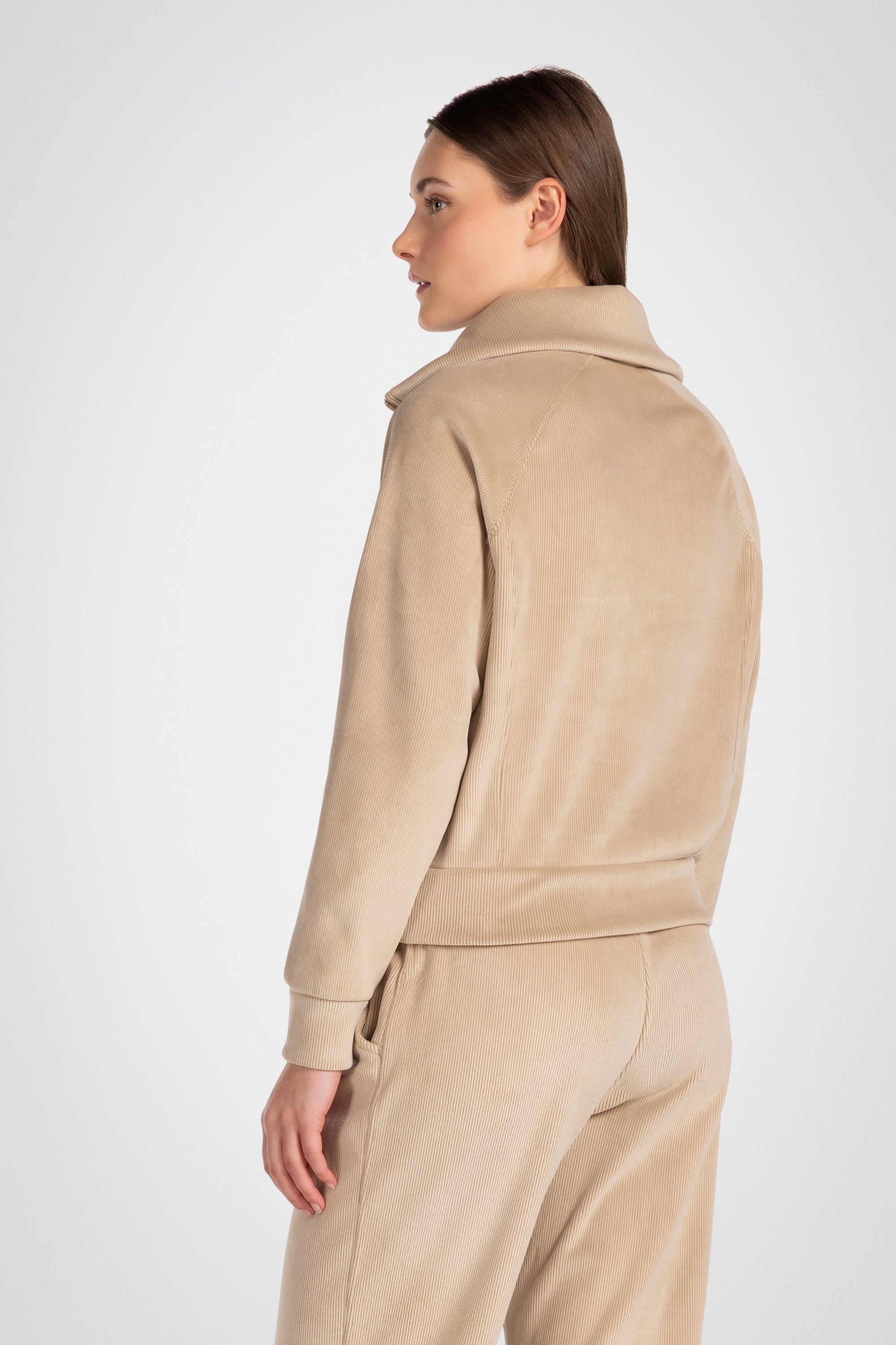 LuxeRib Velour 1/2 Zip Top