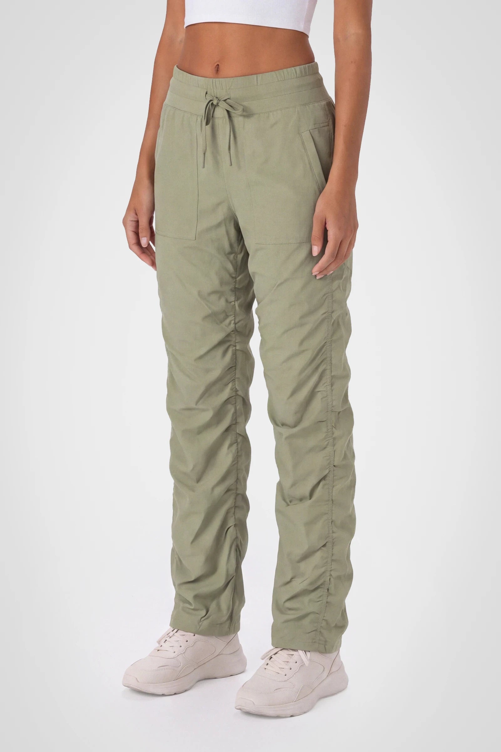 Women’s Silver Sage Adventurous Pant, rear studio view showing the relaxed fit through the seat and ankle.