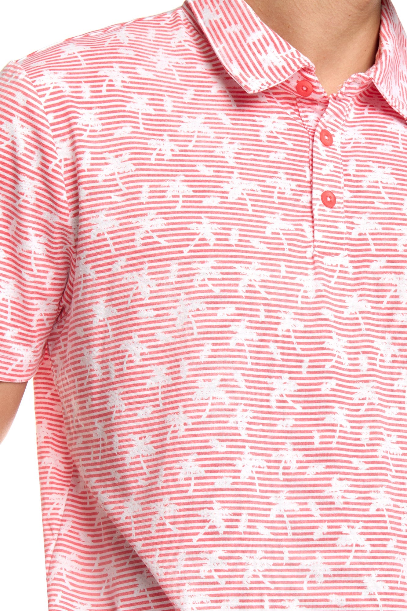 Polo de golf imprimé avec col et 3 boutons