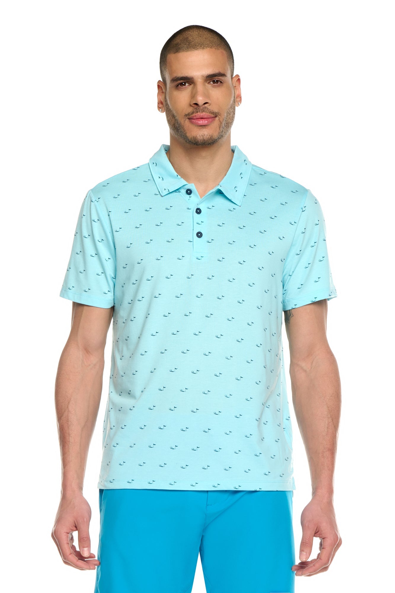 Sky's the Limit Printed Golf Polo