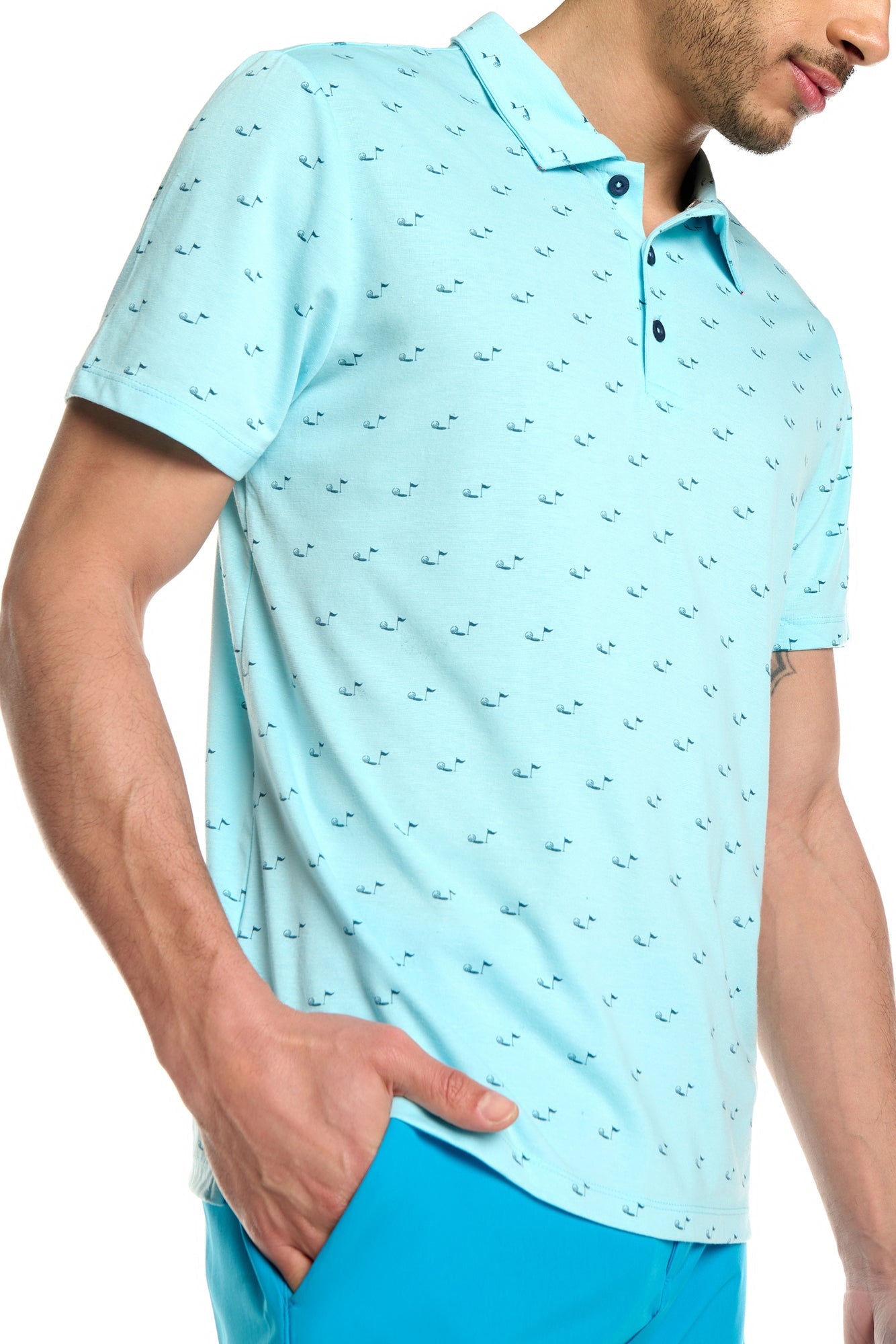 Sky's the Limit Printed Golf Polo