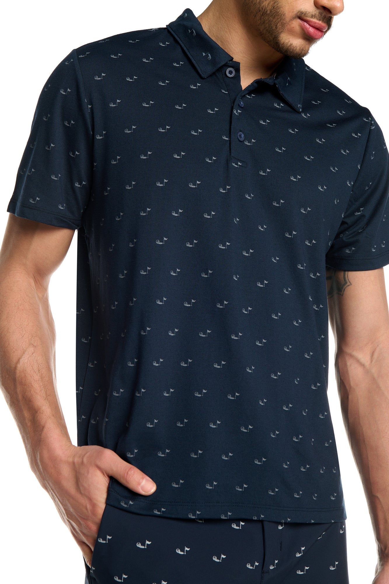 Sky's the Limit Printed Golf Polo
