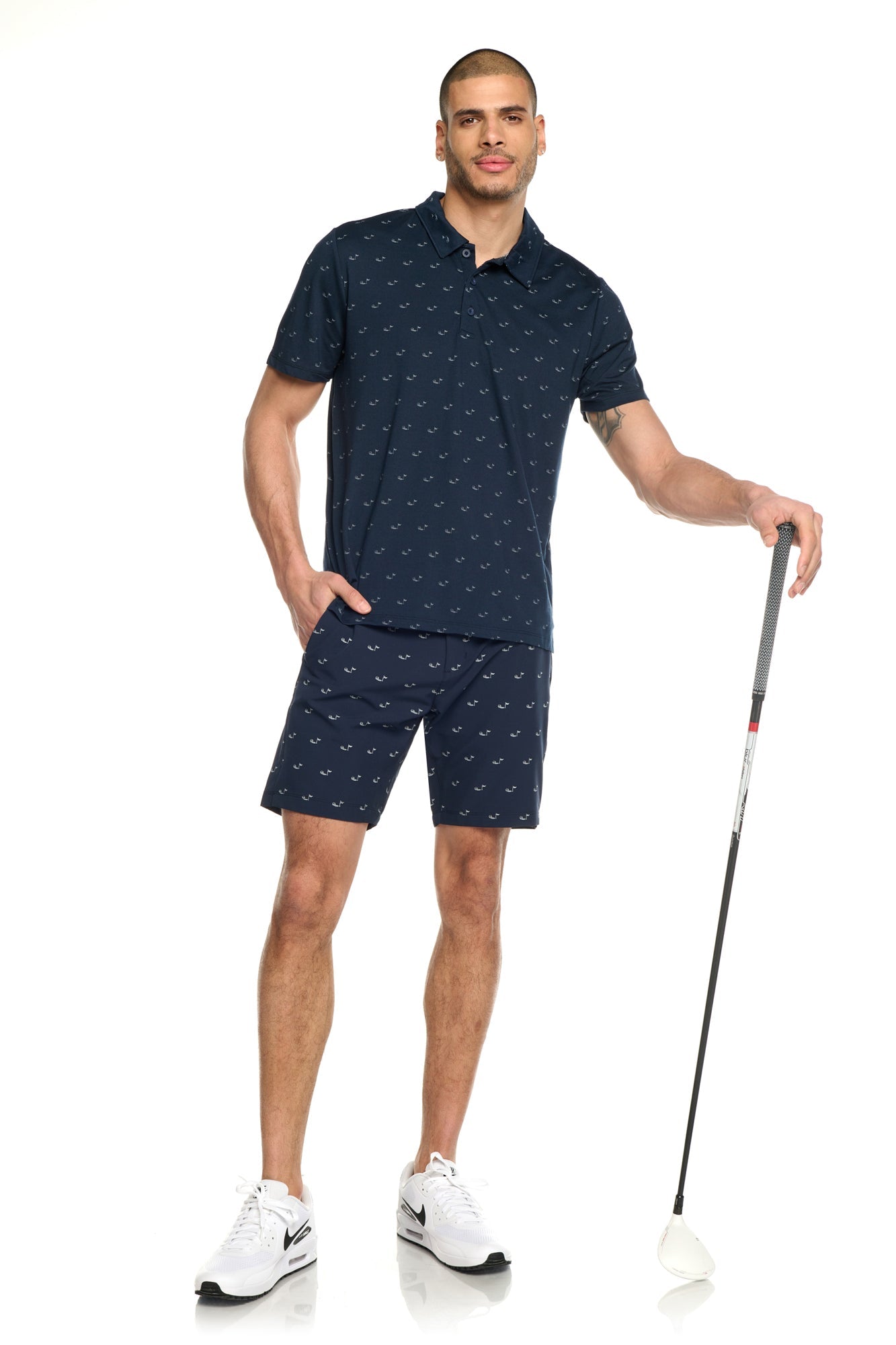 Sky's the Limit Printed Golf Polo