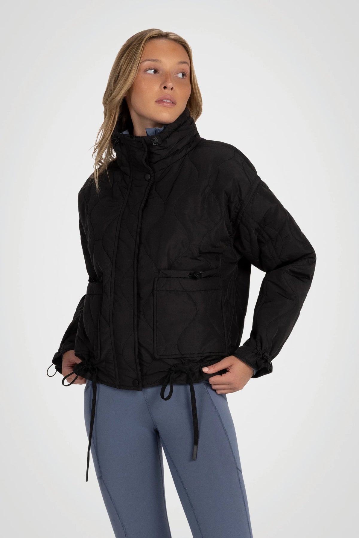 Veylora Cinch-Hem Quilted Jacket