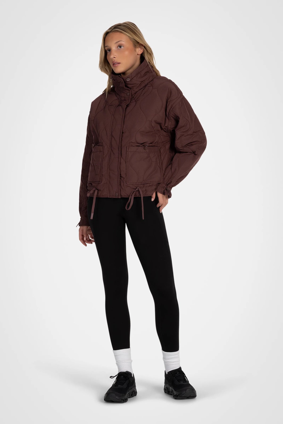 Veylora Cinch-Hem Quilted Jacket
