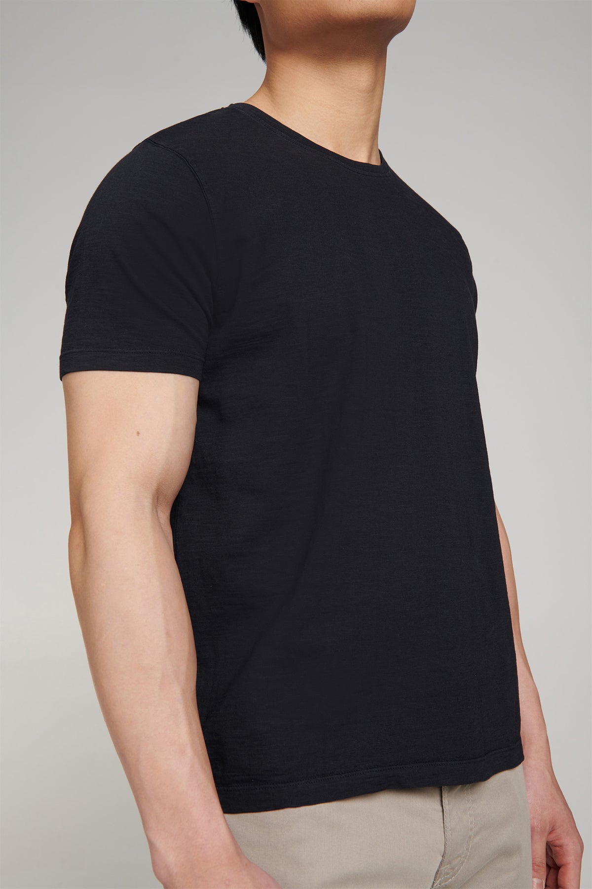 Slub Jersey Crew Neck T Shirt