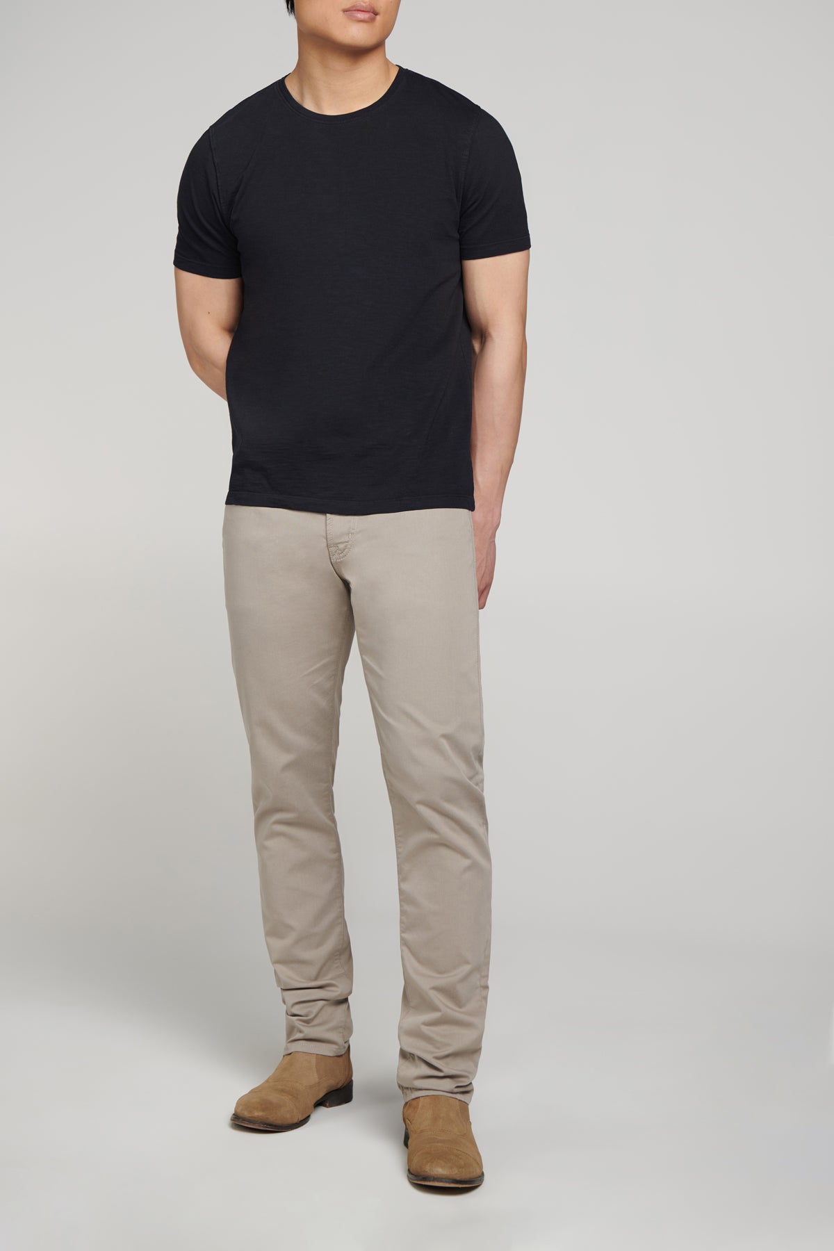 Slub Jersey Crew Neck T Shirt