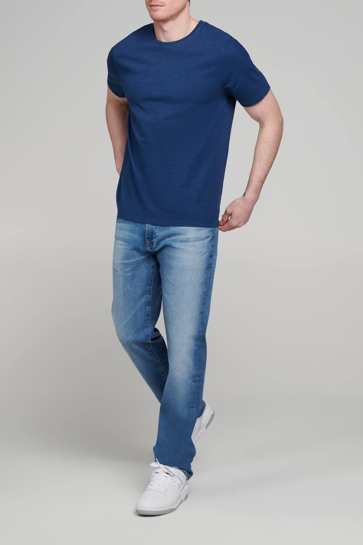 Slub Jersey Crew Neck T Shirt