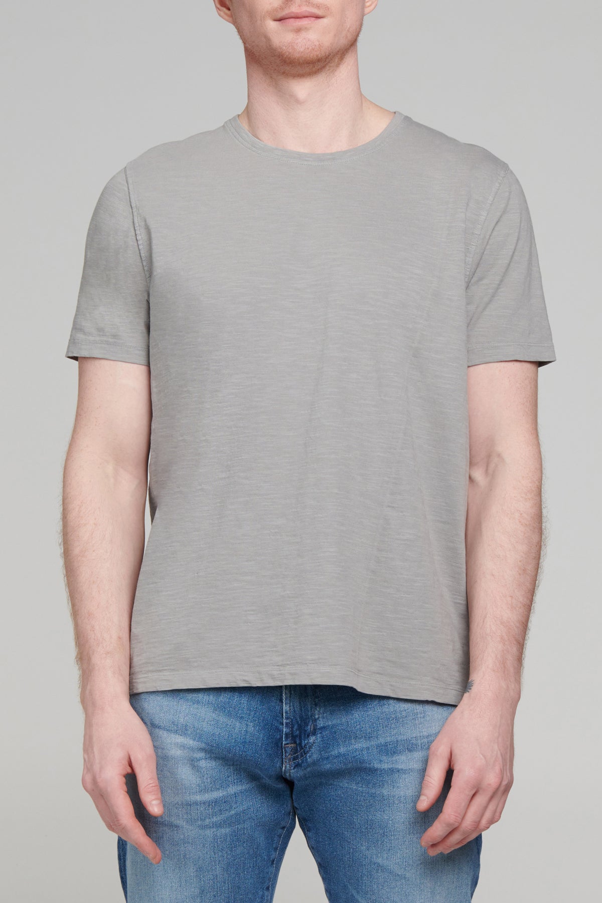 Slub Jersey Crew Neck T Shirt