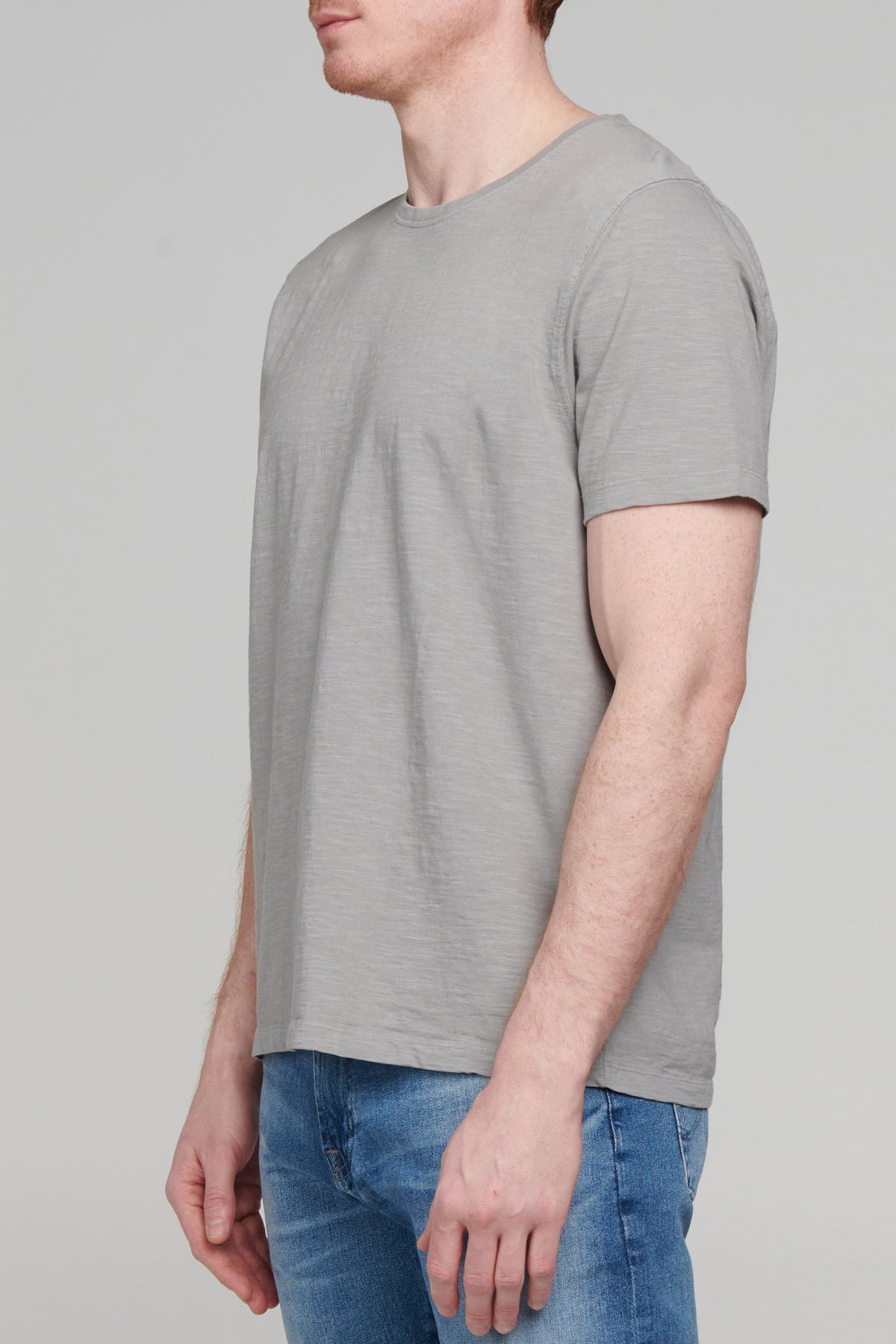 Slub Jersey Crew Neck T Shirt