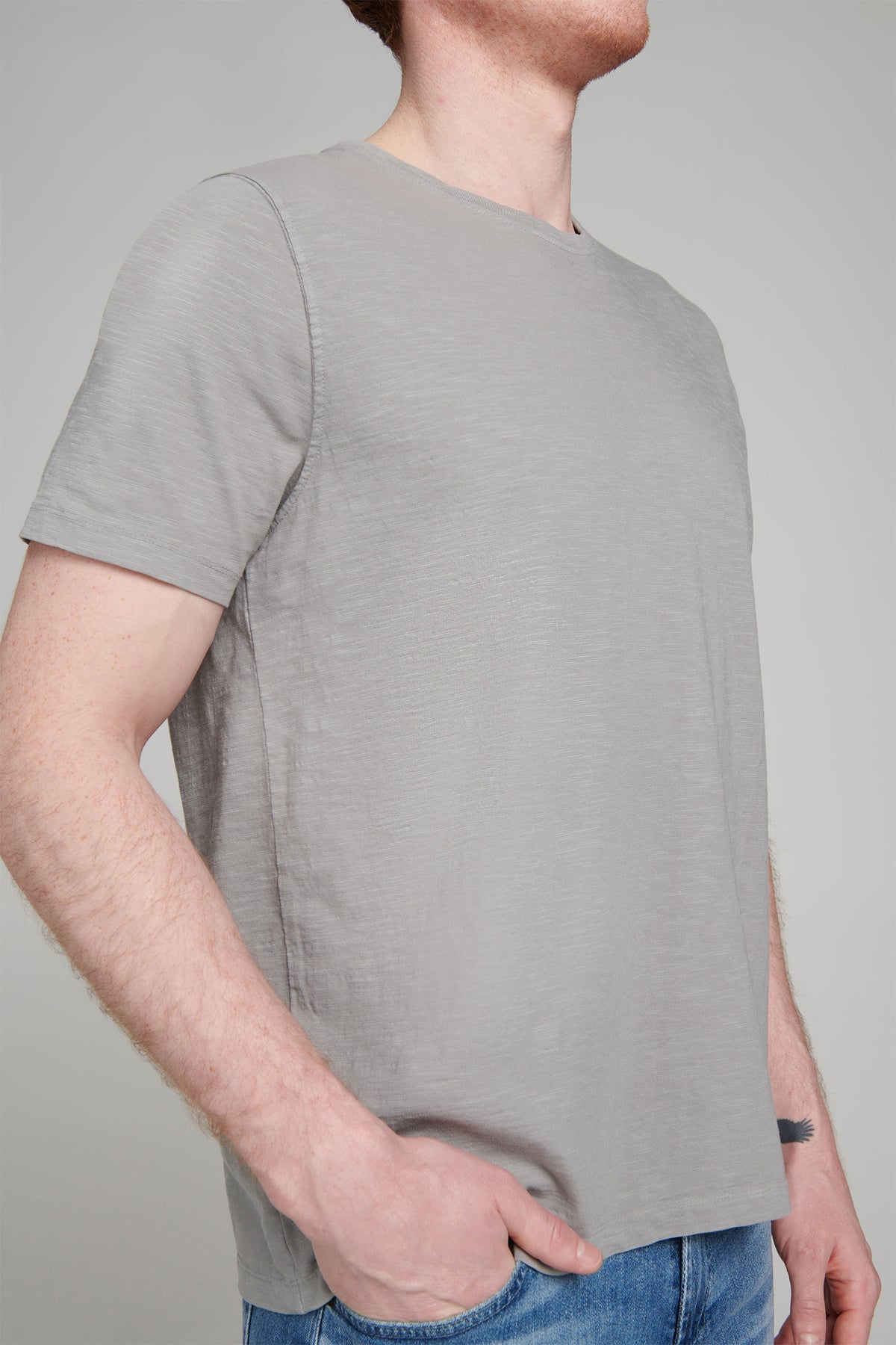 Slub Jersey Crew Neck T Shirt