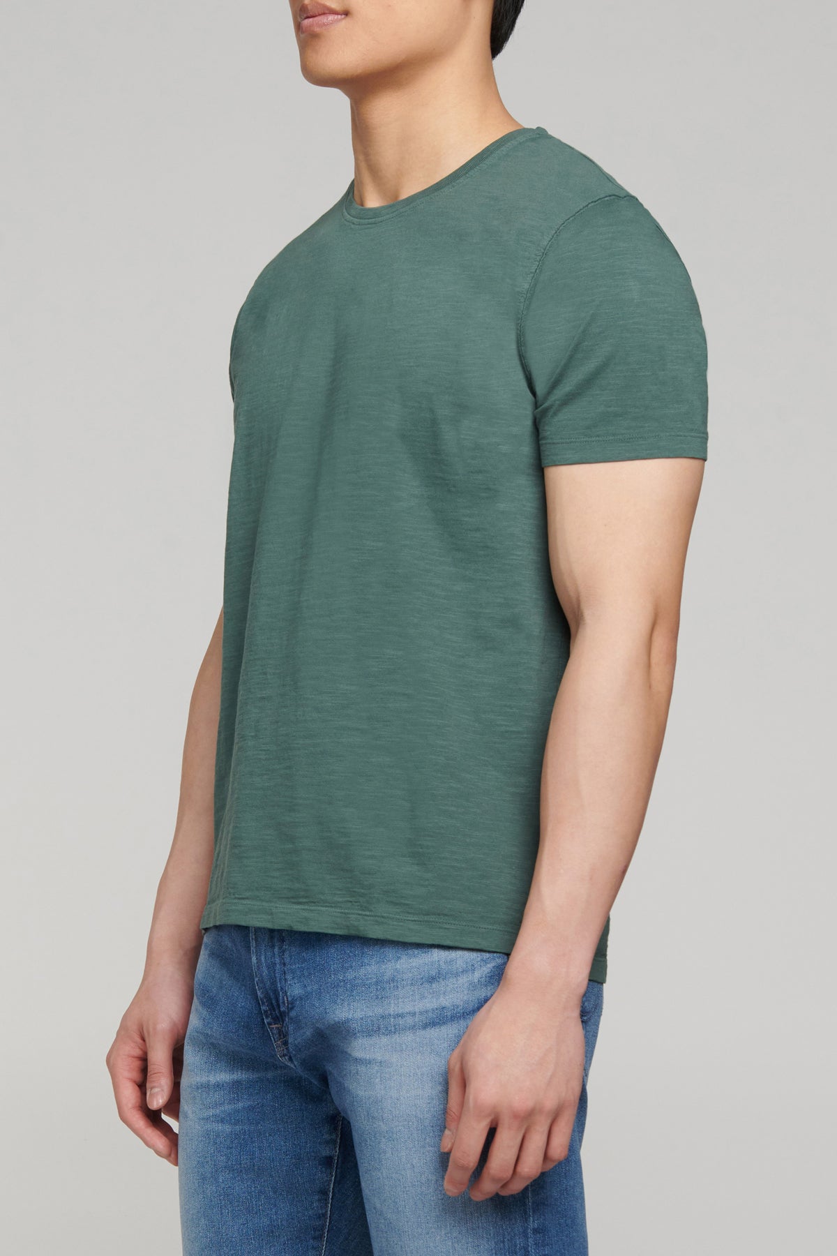 Slub Jersey Crew Neck T Shirt