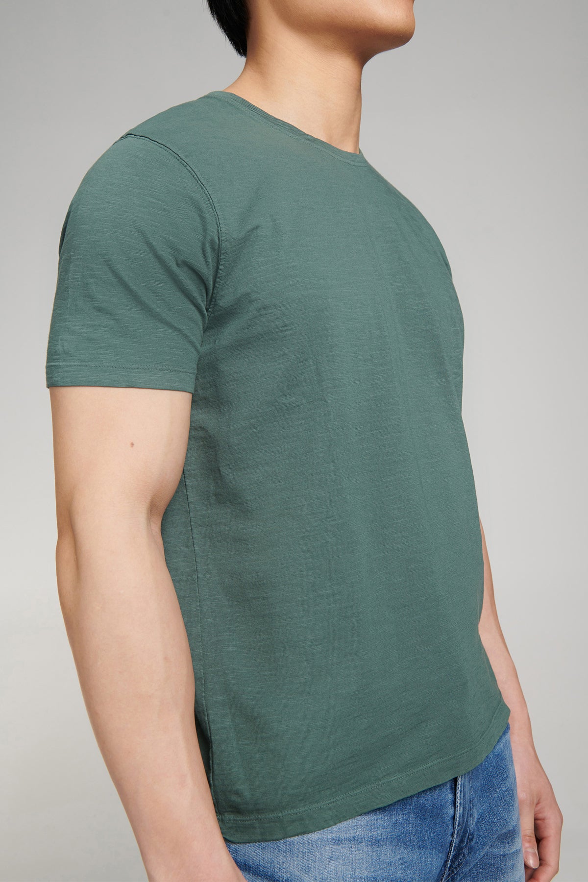 Slub Jersey Crew Neck T Shirt