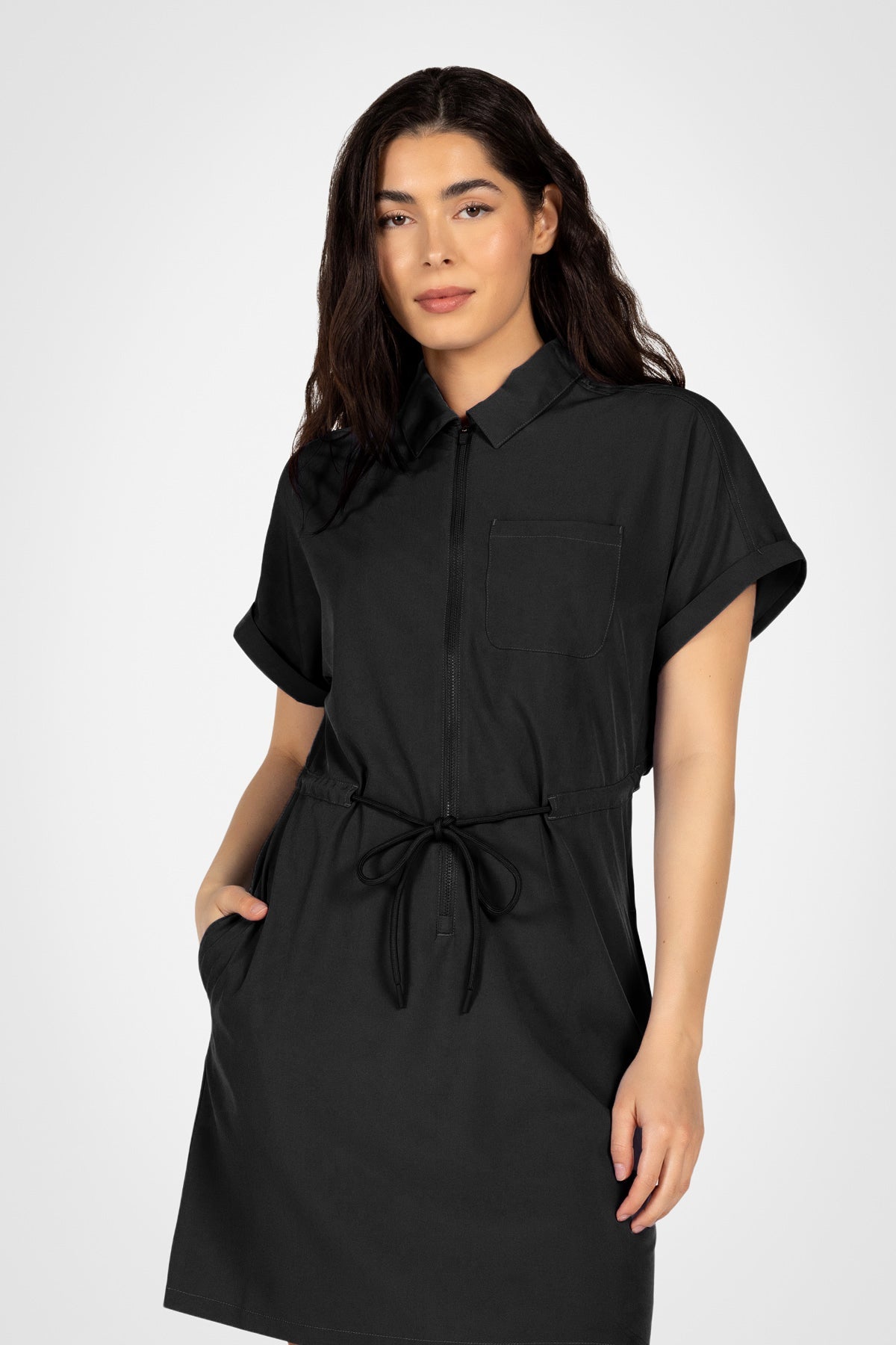 Everyday Zip-Up Shirt Dress