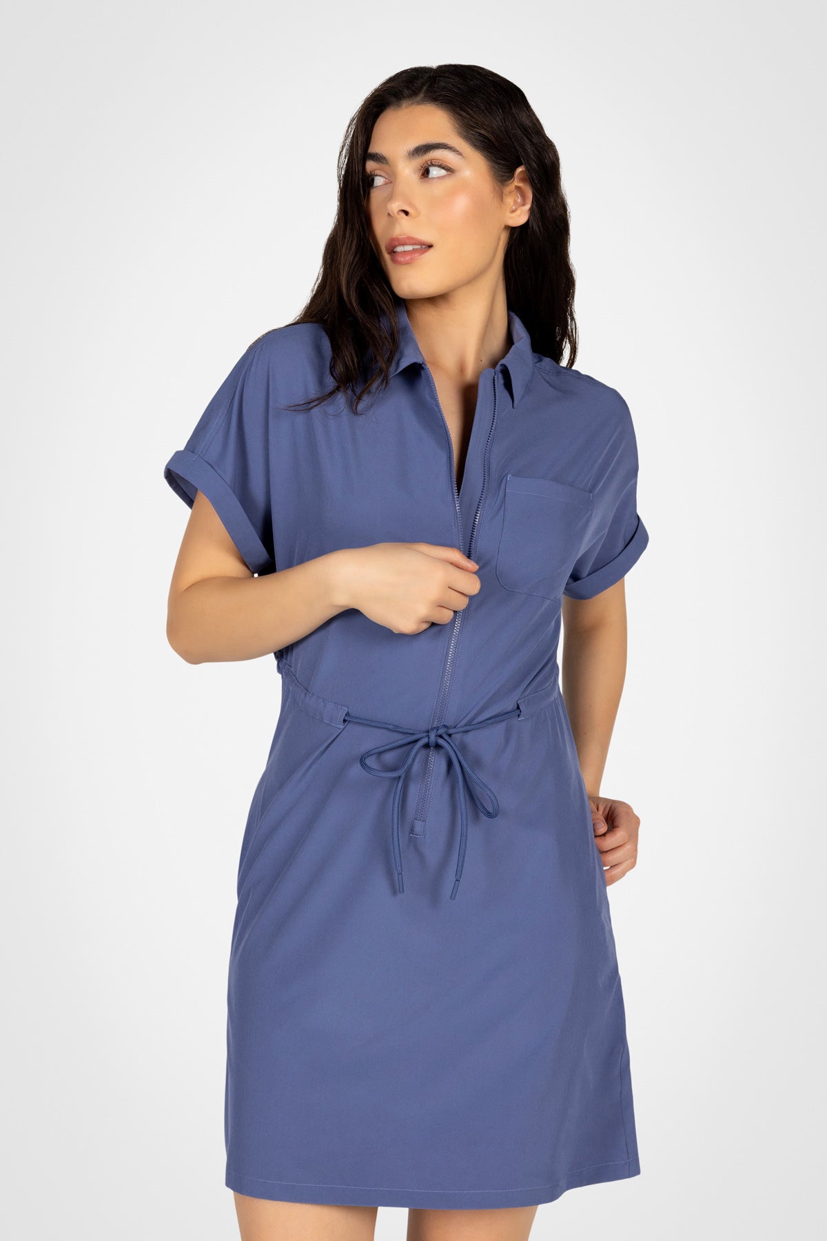 Everyday Zip-Up Shirt Dress