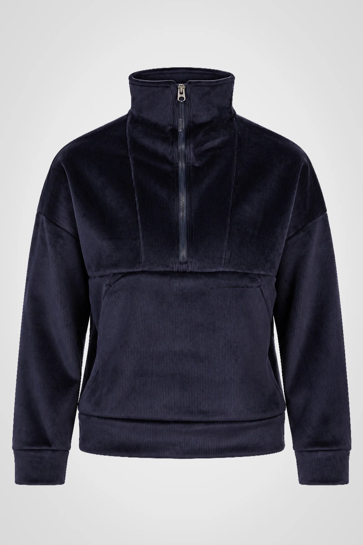 Avelisse Rib Velour Quarter-Zip Pullover