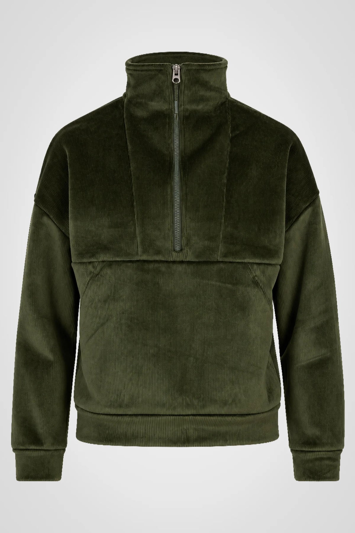 Avelisse Rib Velour Quarter-Zip Pullover