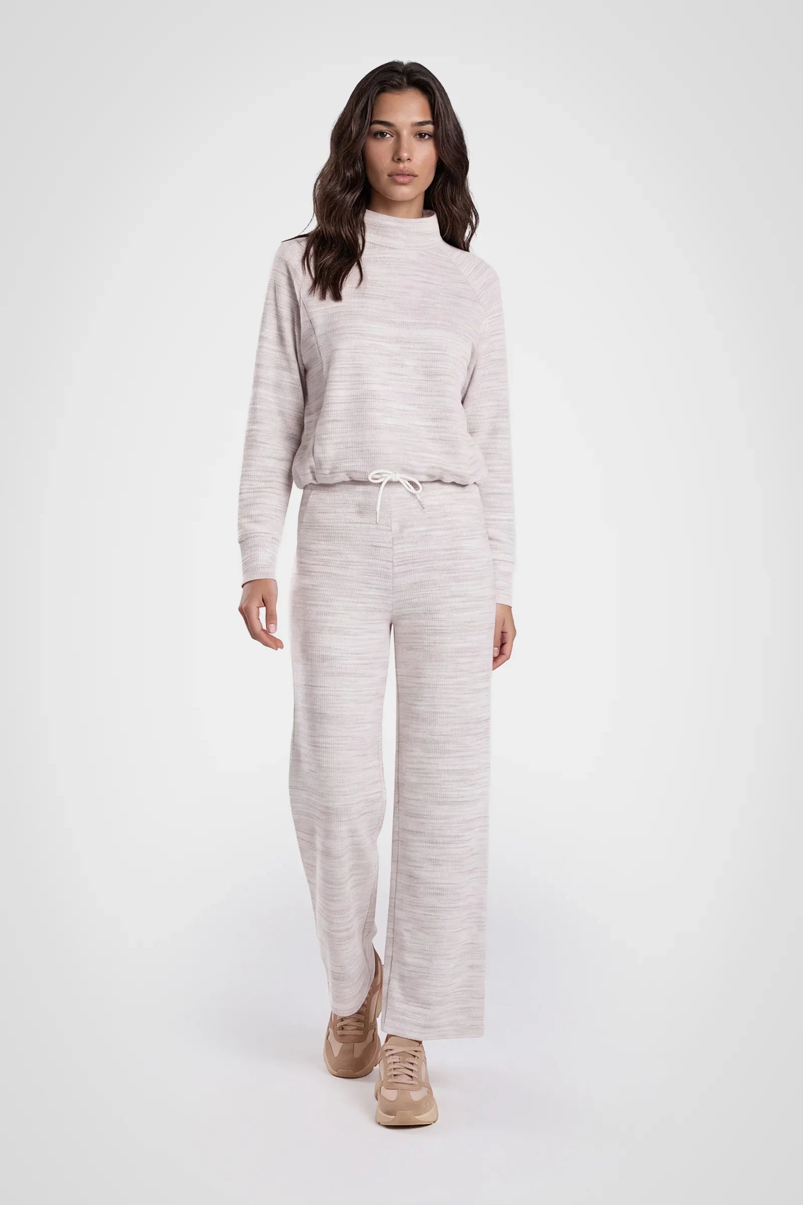 Cloud Jacquard Funnel Neck Pullover