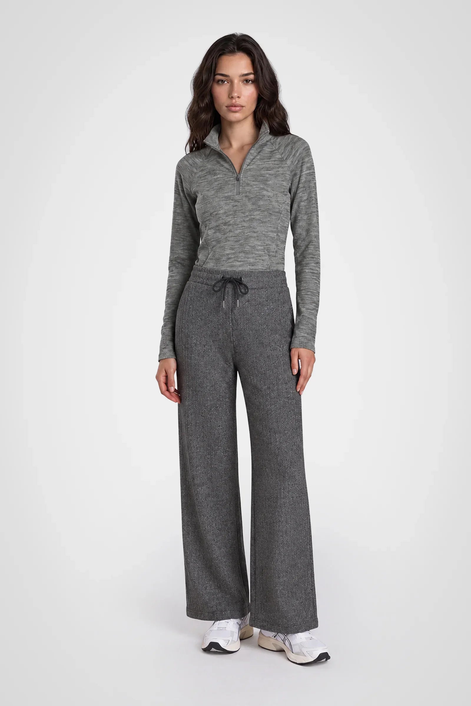 Cozy Herringbone Wide Leg Pant