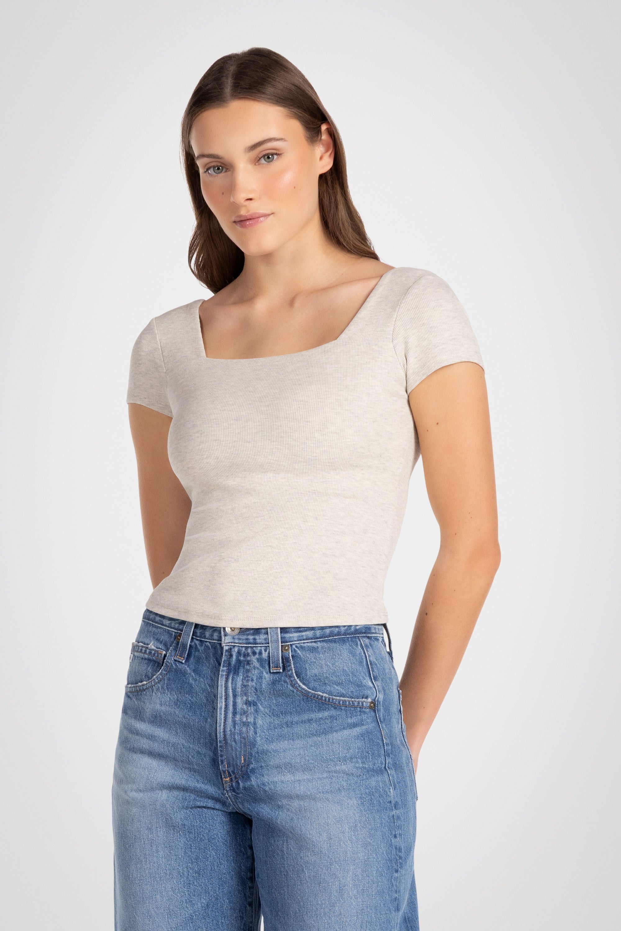 Contour Square Neck Rib Top
