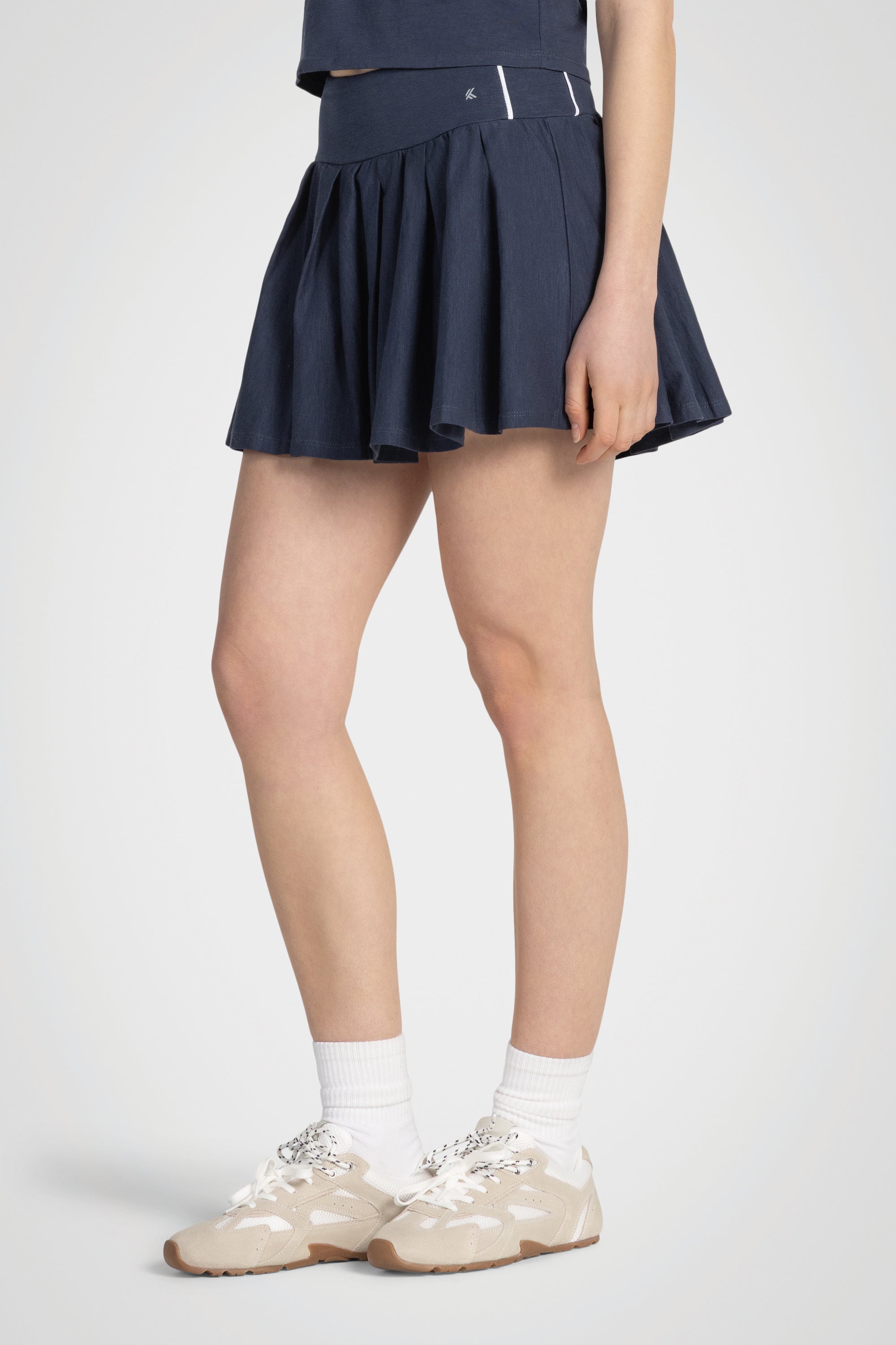 Jupe-short plissée en coton flammé AeroLine