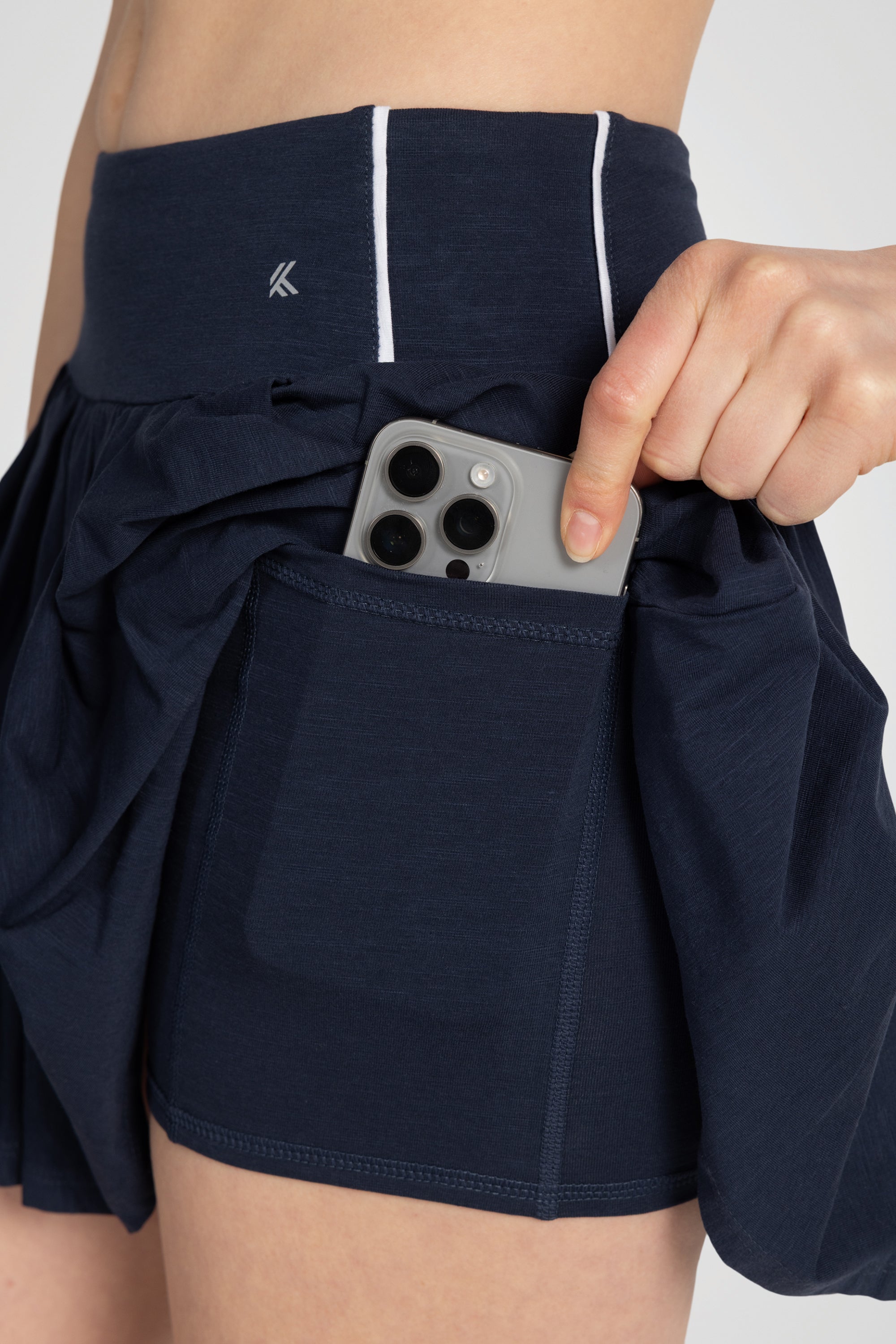 Jupe-short plissée en coton flammé AeroLine