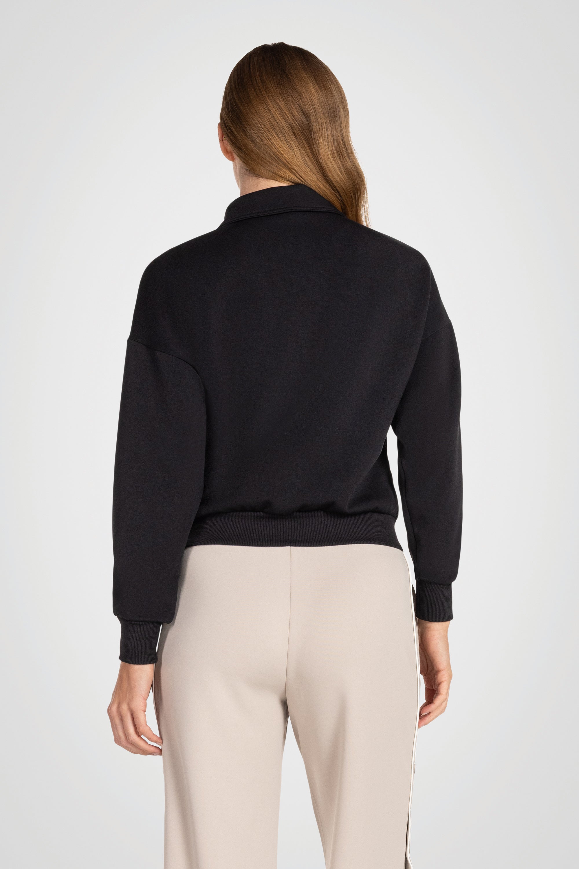 Riviera Cropped Zip Collar Top