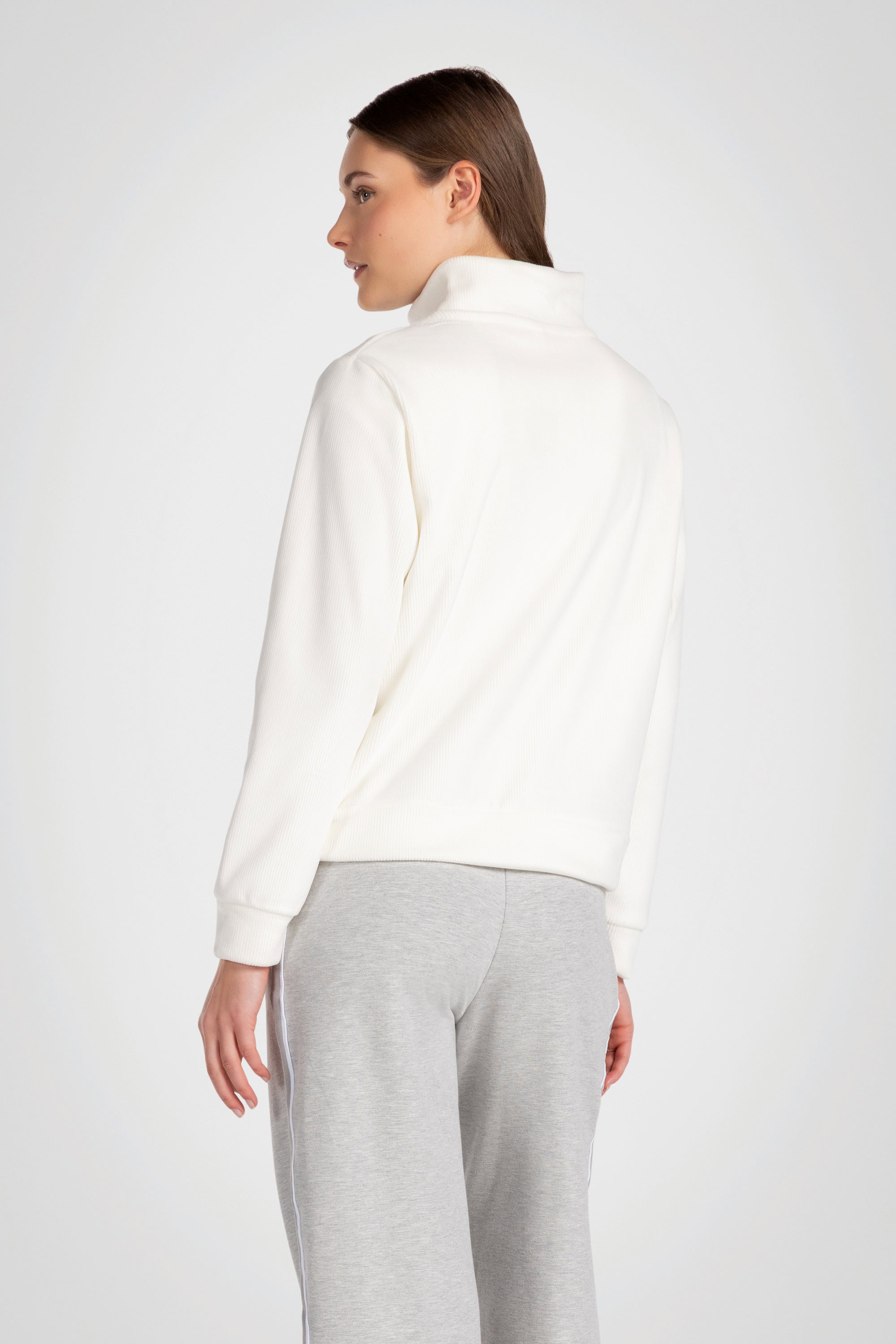 Rib Velour Quarter Zip Pullover