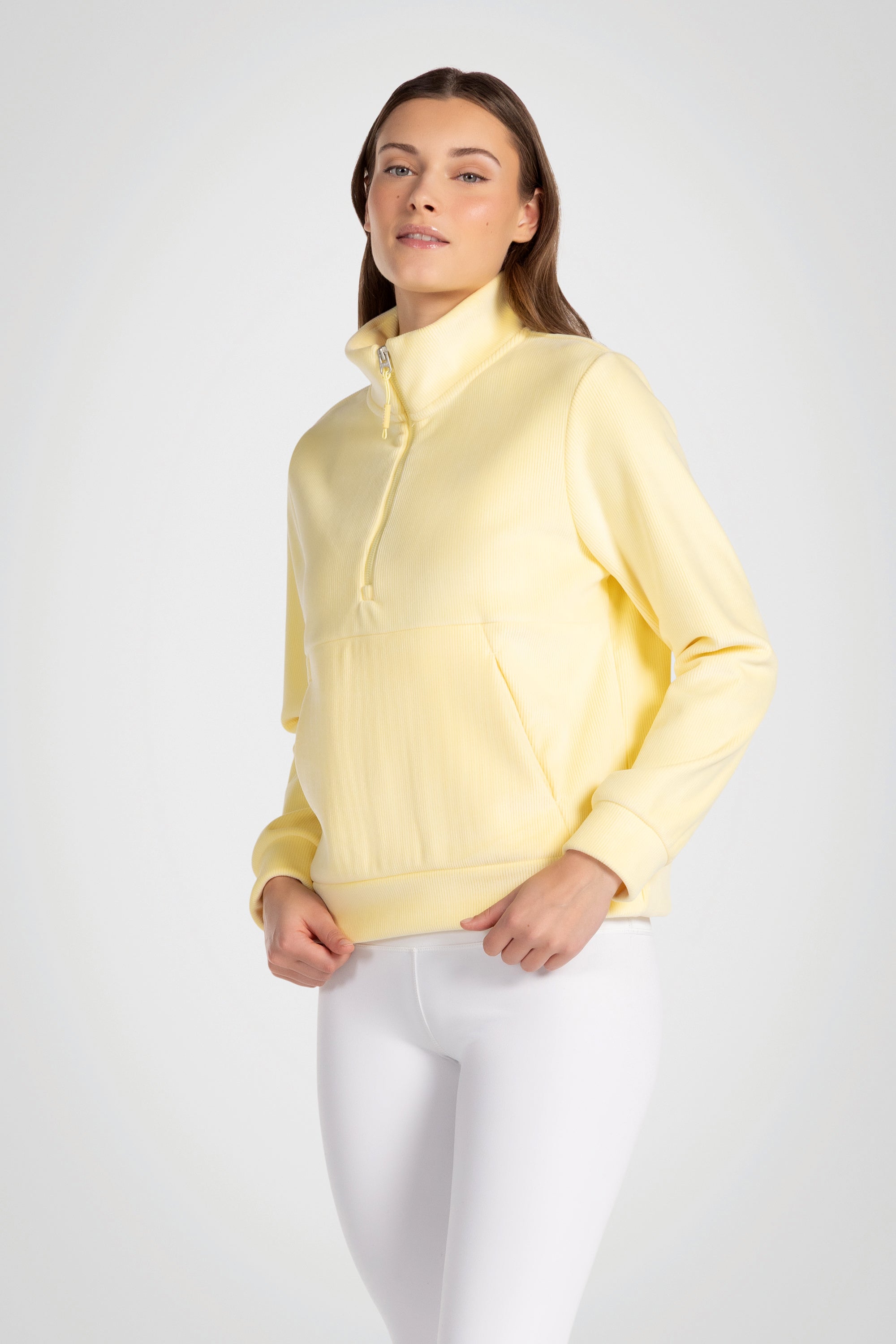 Rib Velour Quarter Zip Pullover