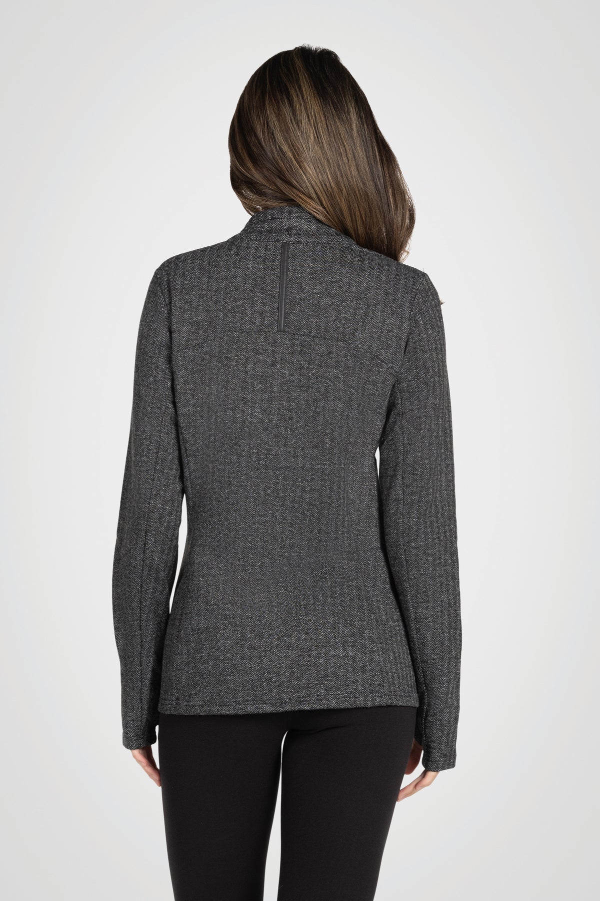 Mock Neck Half-Zip Long Sleeve Top