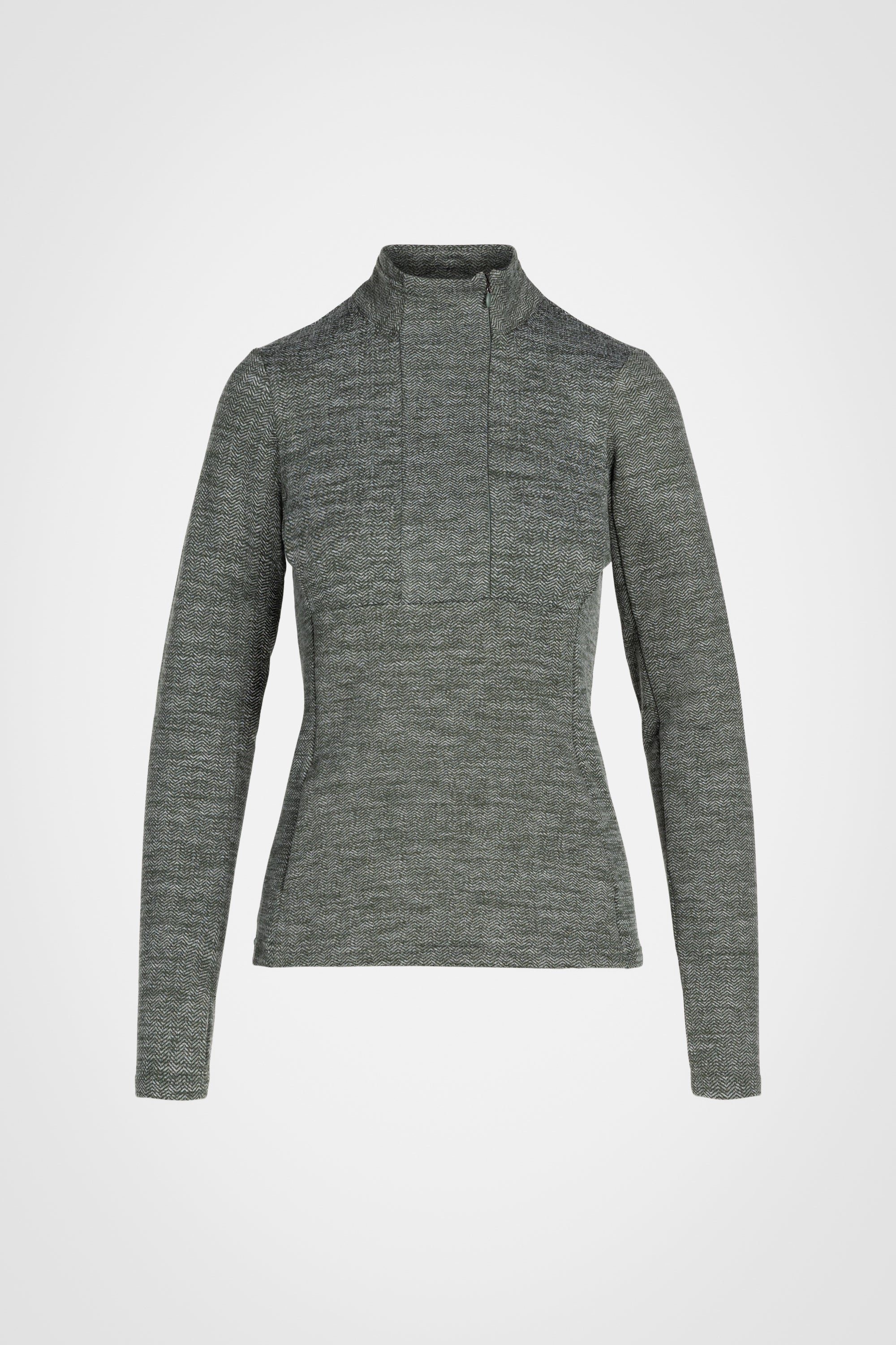 Mock Neck Half-Zip Long Sleeve Top