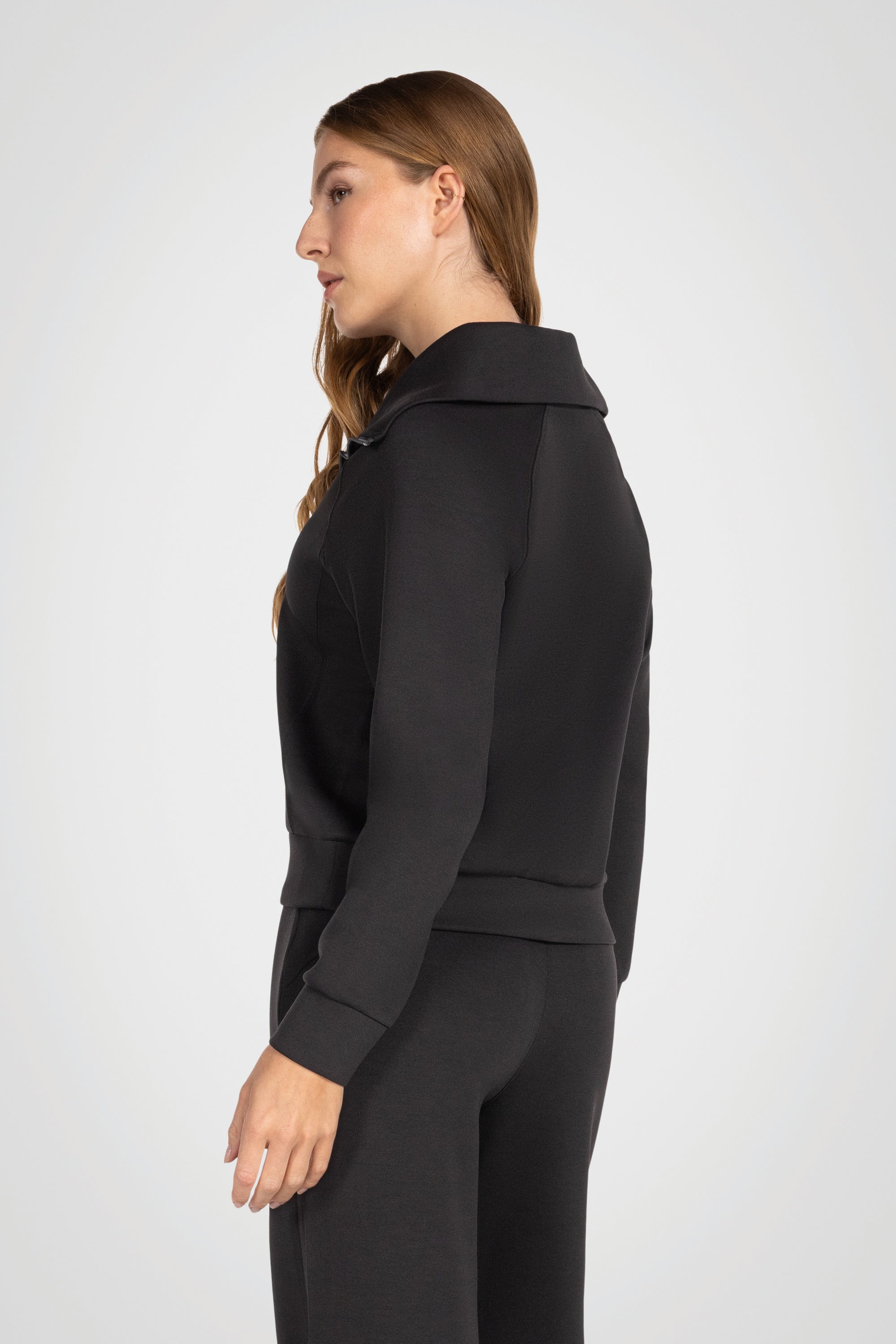 Sweat-shirt à col cheminée et demi-zip Kaia