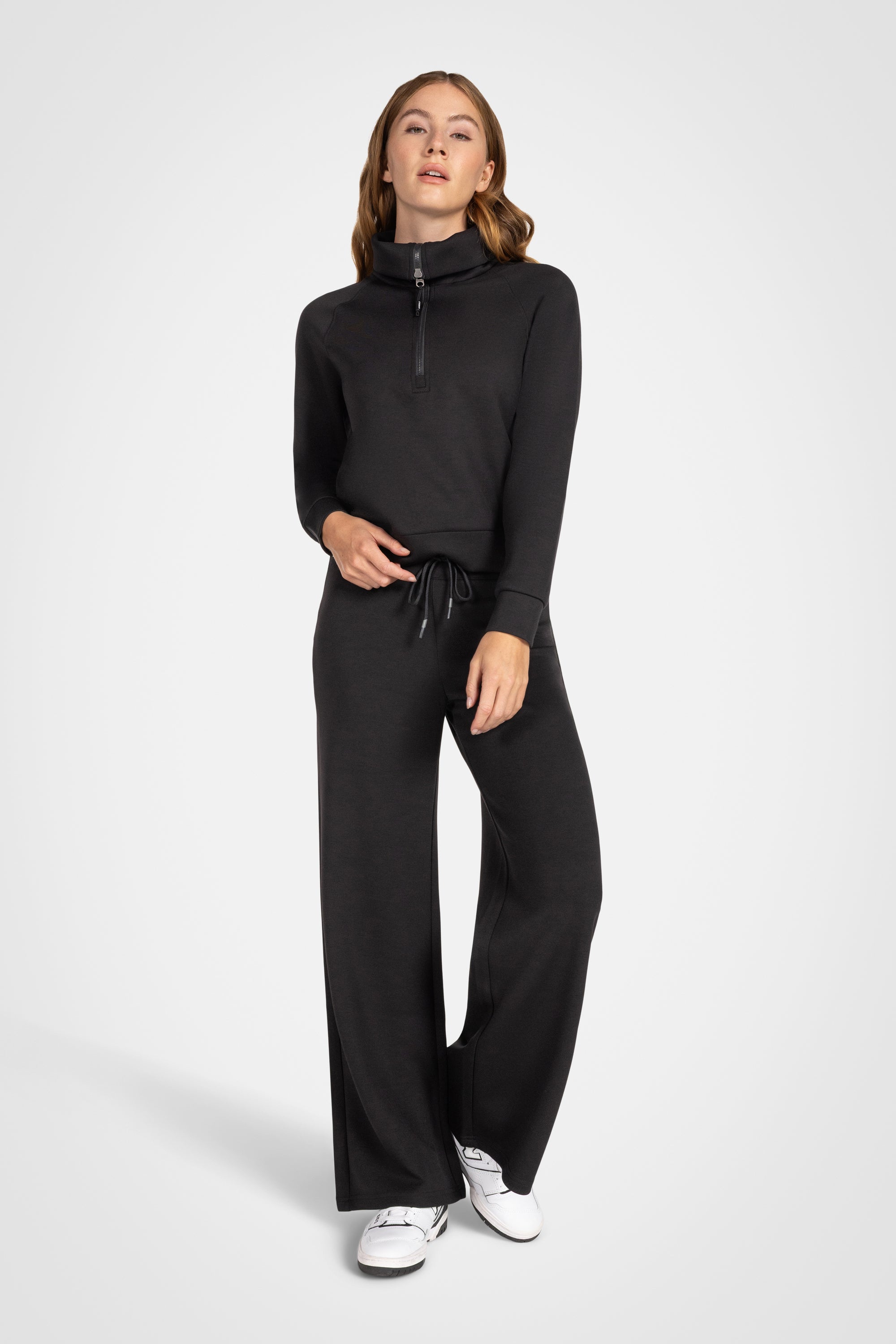 Sweat-shirt à col cheminée et demi-zip Kaia