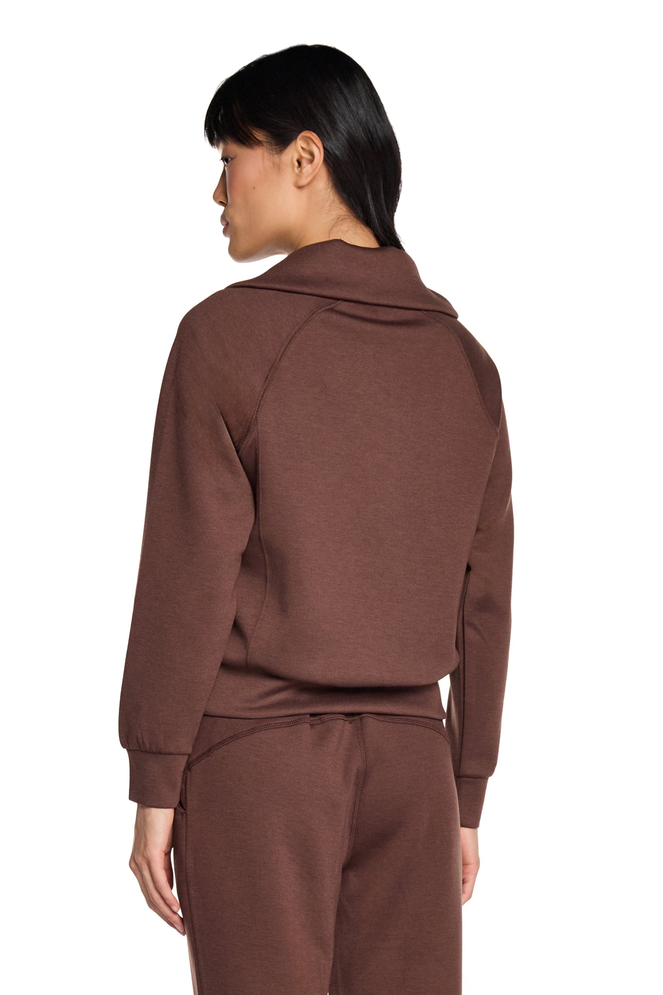 Sweat-shirt à col cheminée et demi-zip Kaia