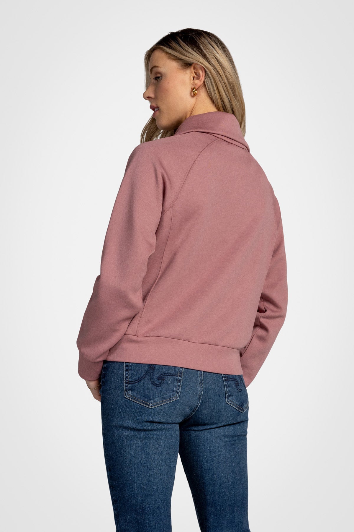 Sweat-shirt à col cheminée et demi-zip Kaia