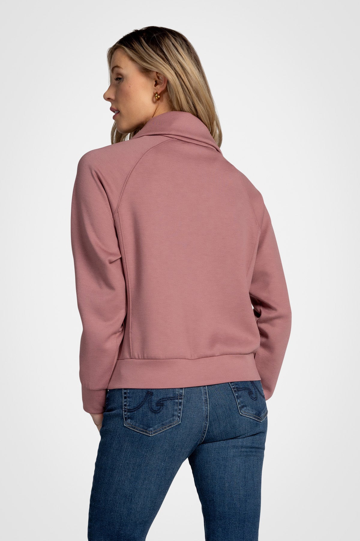 Sweat-shirt à col cheminée et demi-zip Kaia