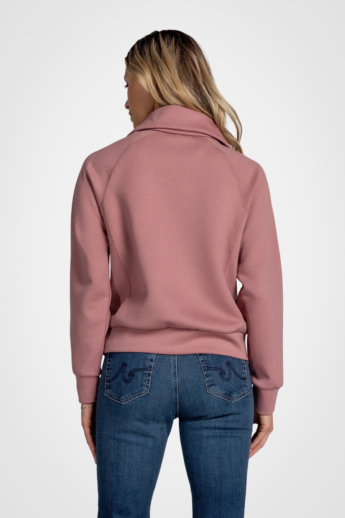 Sweat-shirt à col cheminée et demi-zip Kaia