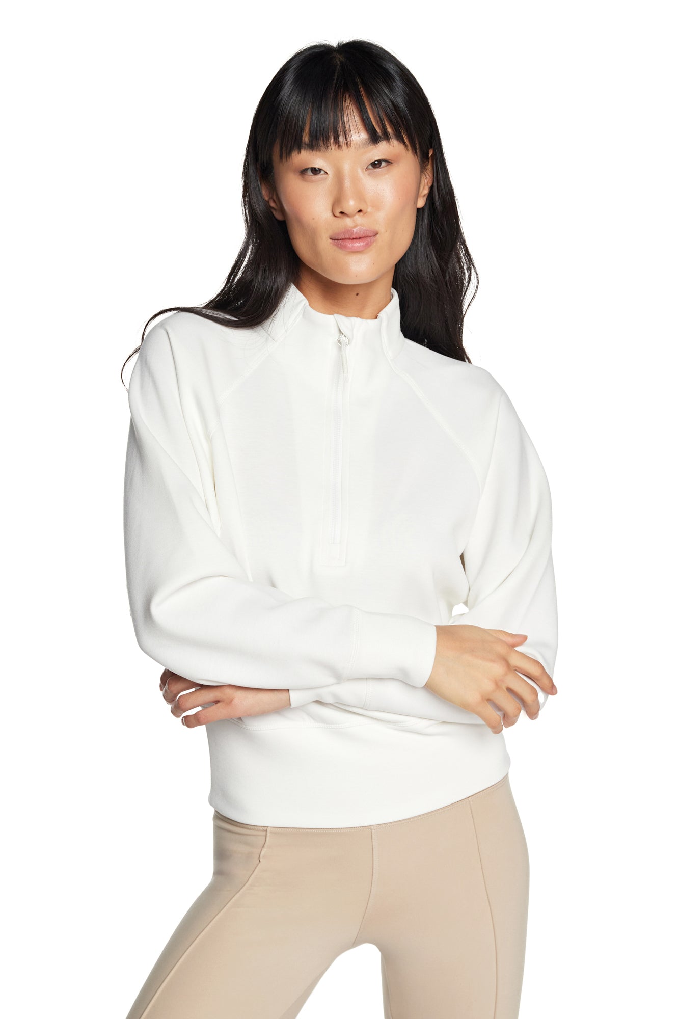 Lorelai Sweat-shirt à col montant et demi-zip