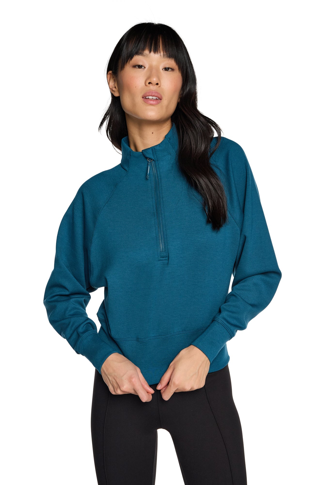 Lorelai Sweat-shirt à col montant et demi-zip