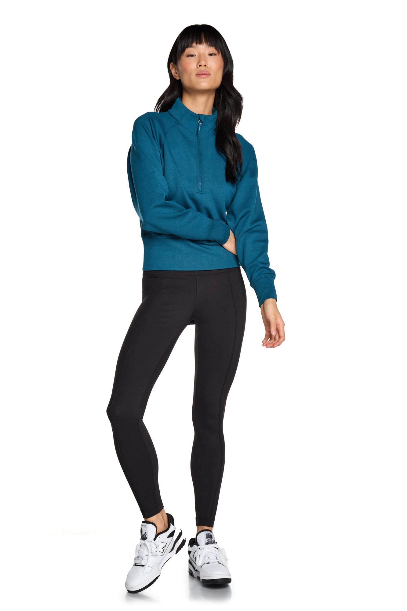 Lorelai Mock Neck Half Zip Sweatshirt