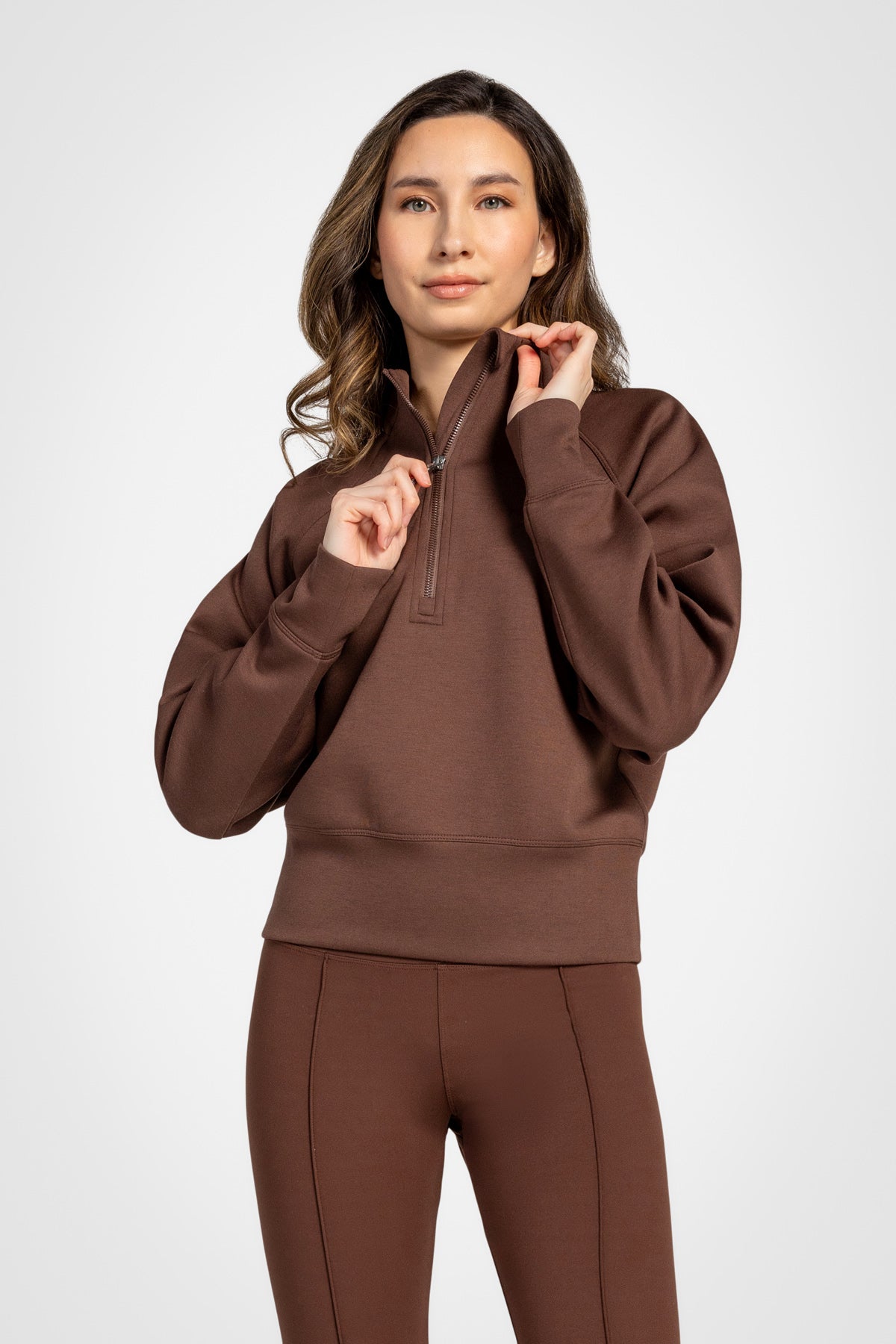 Lorelai Mock Neck Half Zip Sweatshirt
