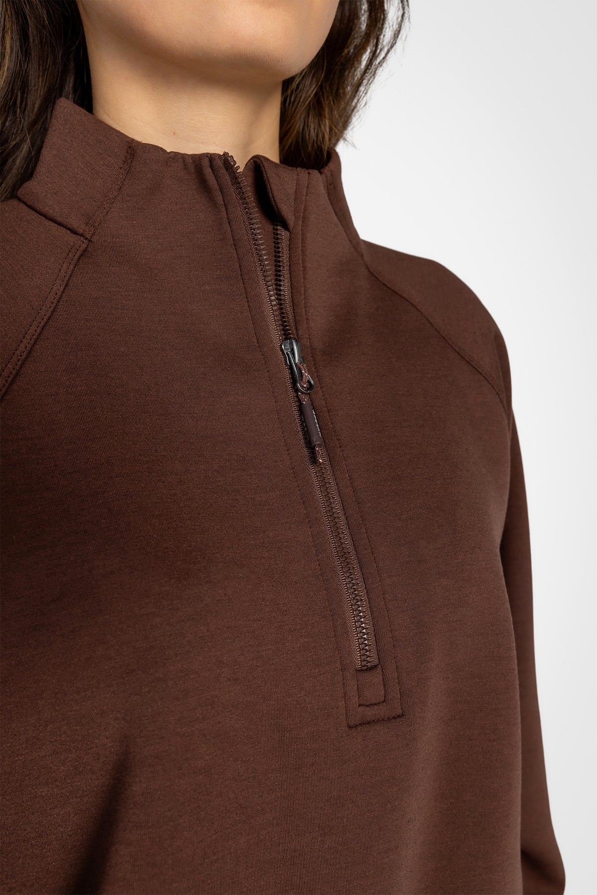 Lorelai Sweat-shirt à col montant et demi-zip