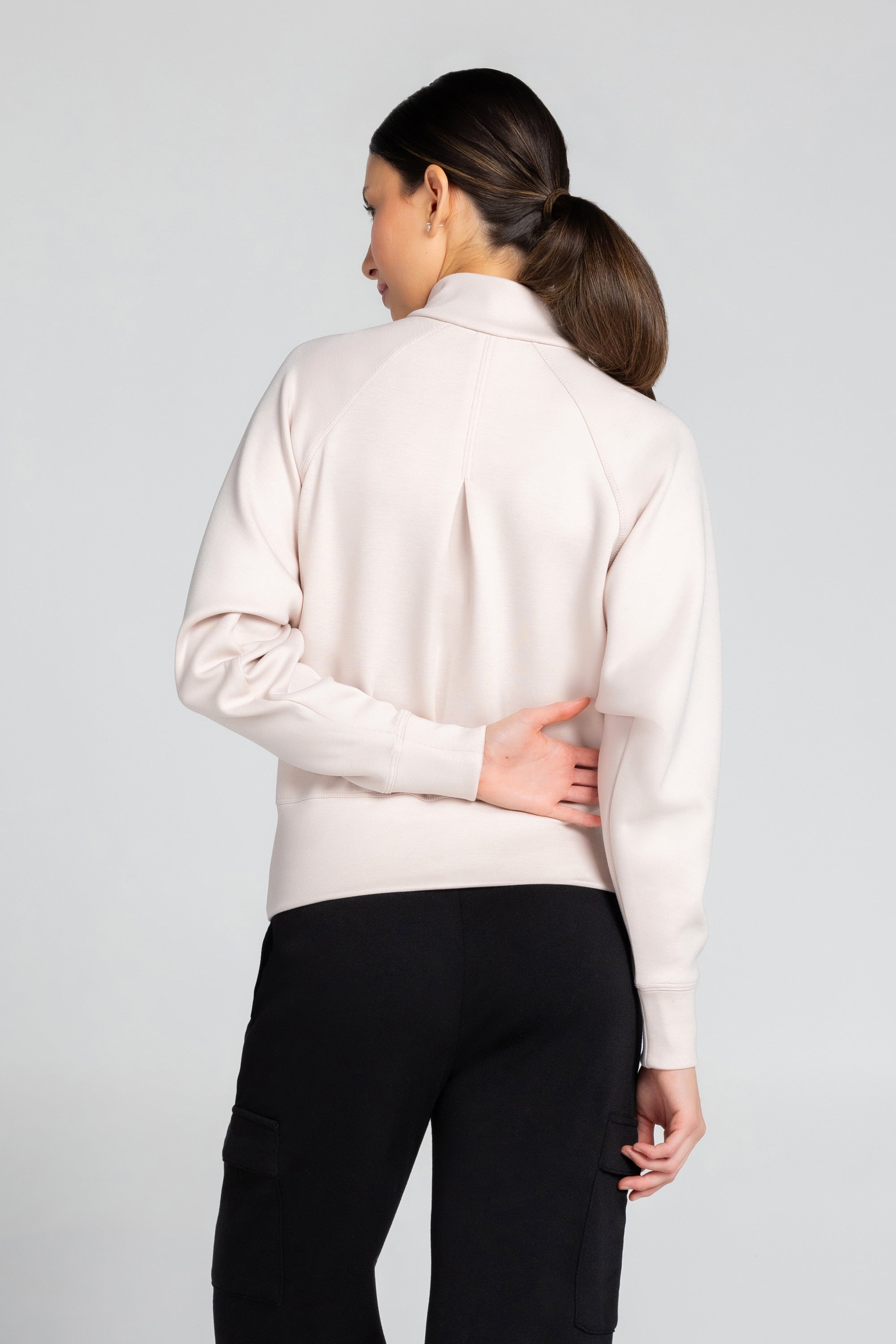 Lorelai Sweat-shirt à col montant et demi-zip
