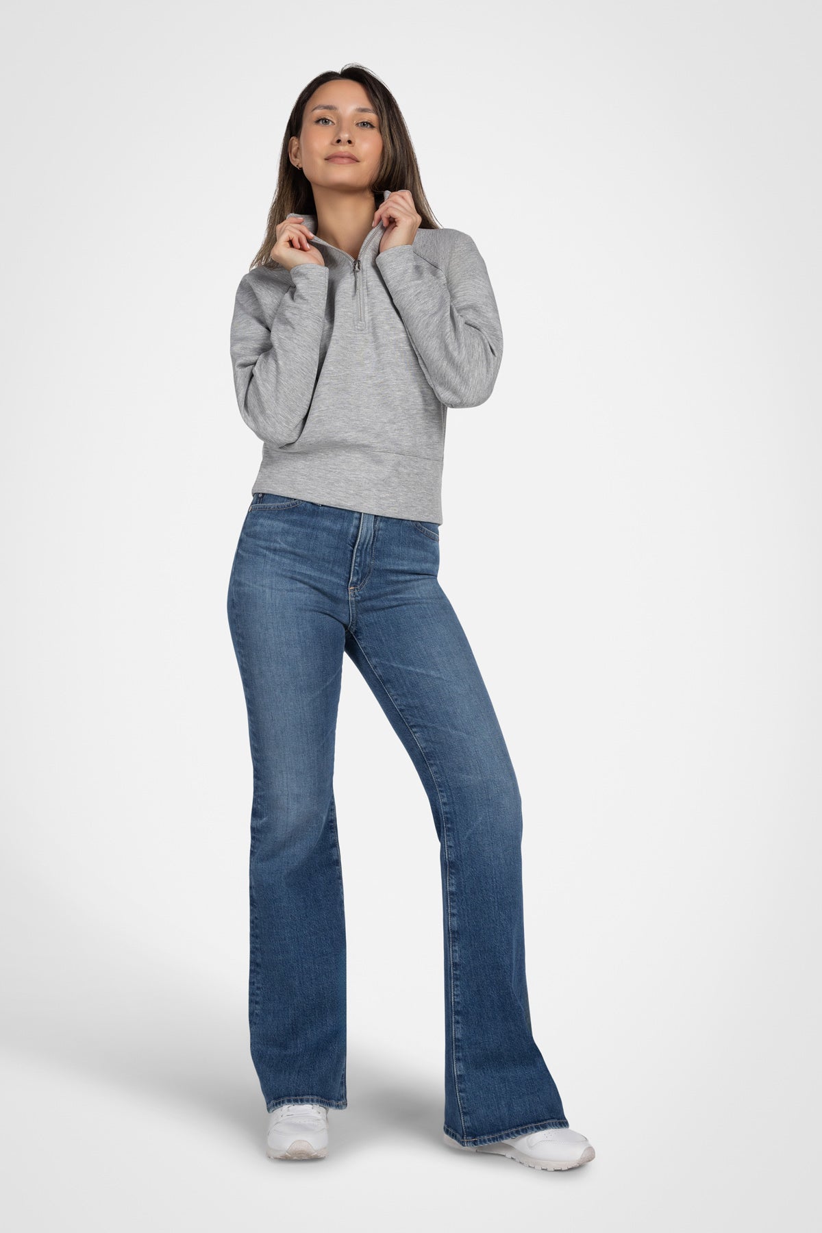 Lorelai Sweat-shirt à col montant et demi-zip