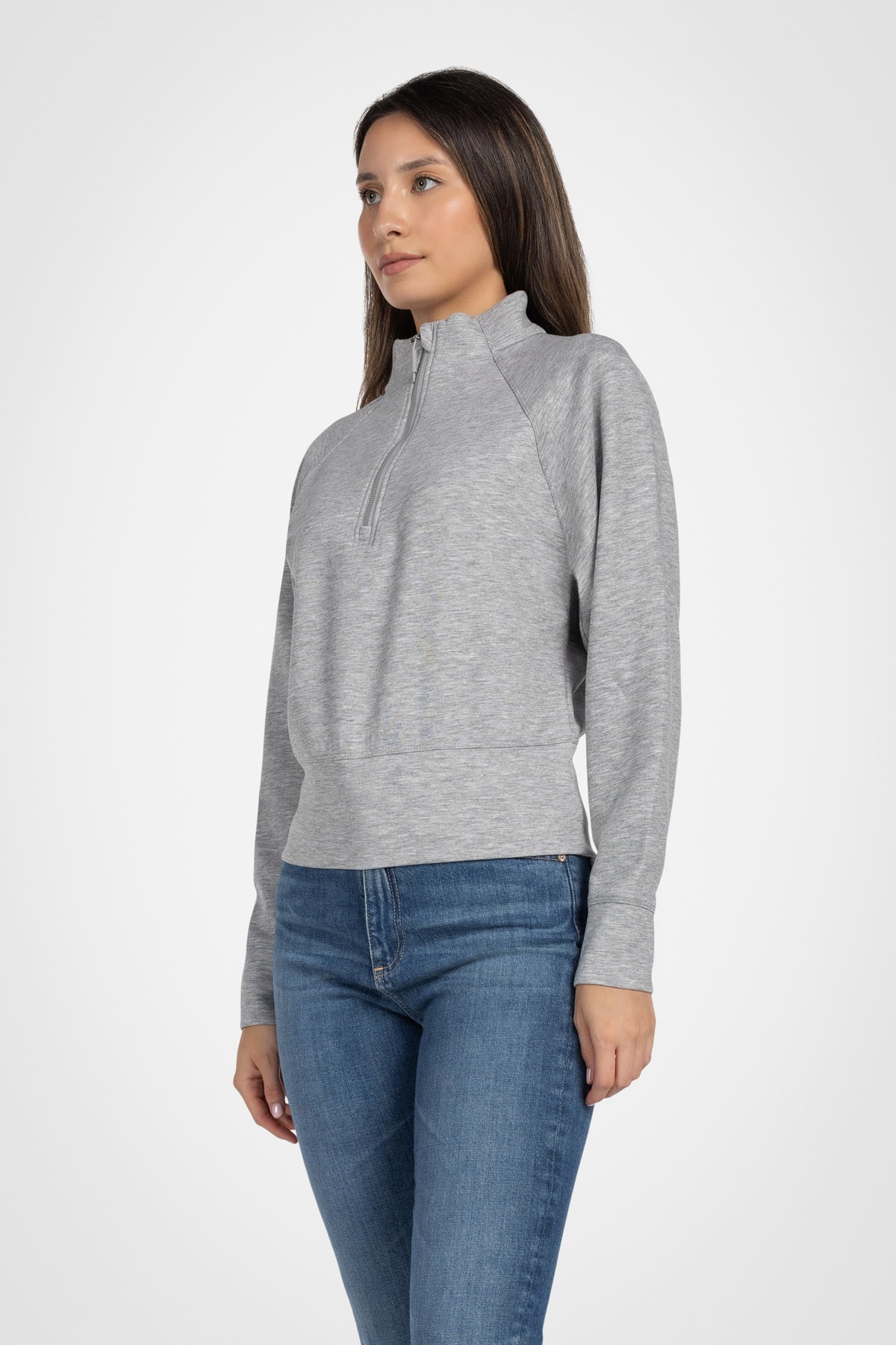 Lorelai Sweat-shirt à col montant et demi-zip