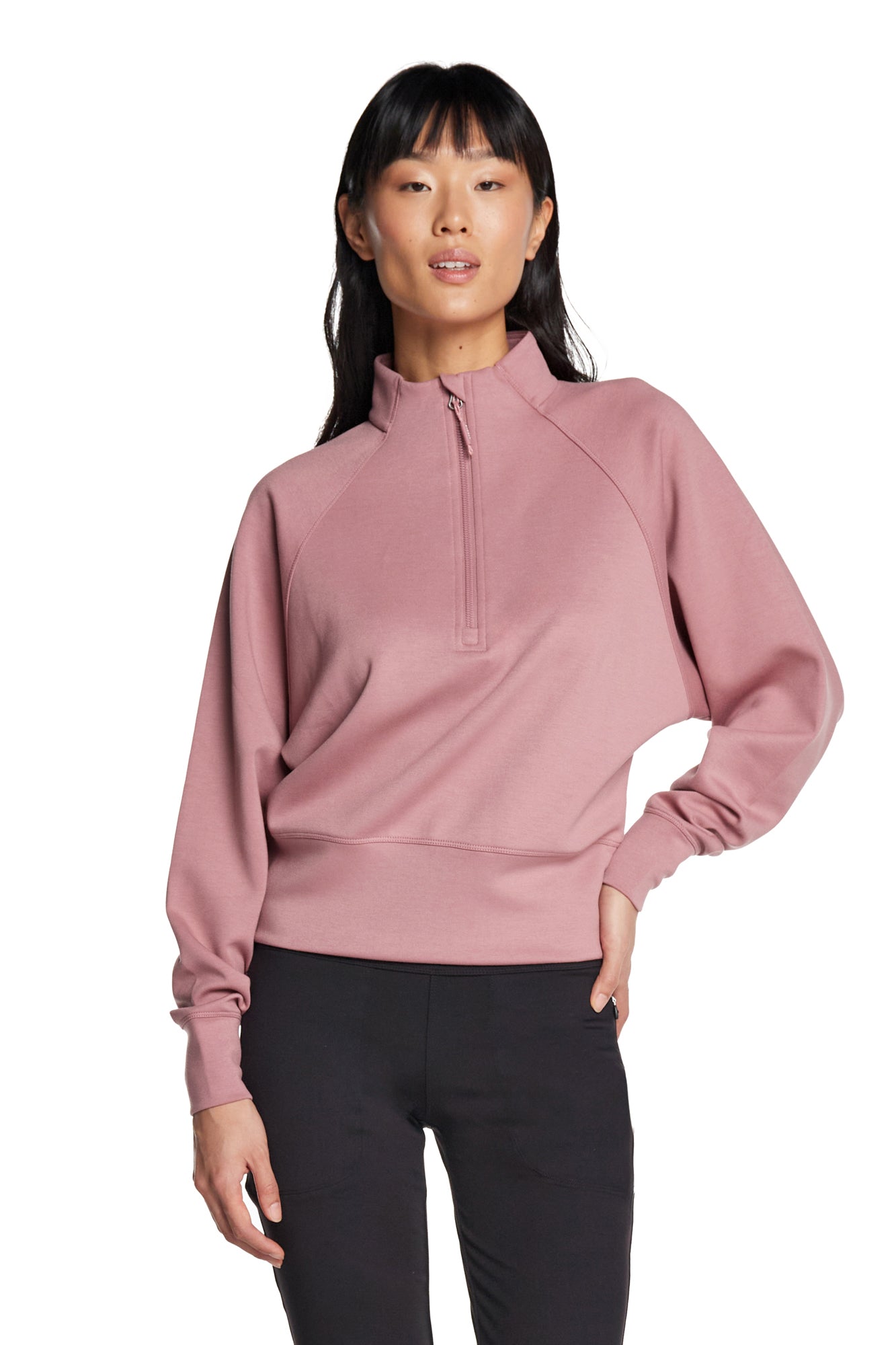 Lorelai Sweat-shirt à col montant et demi-zip