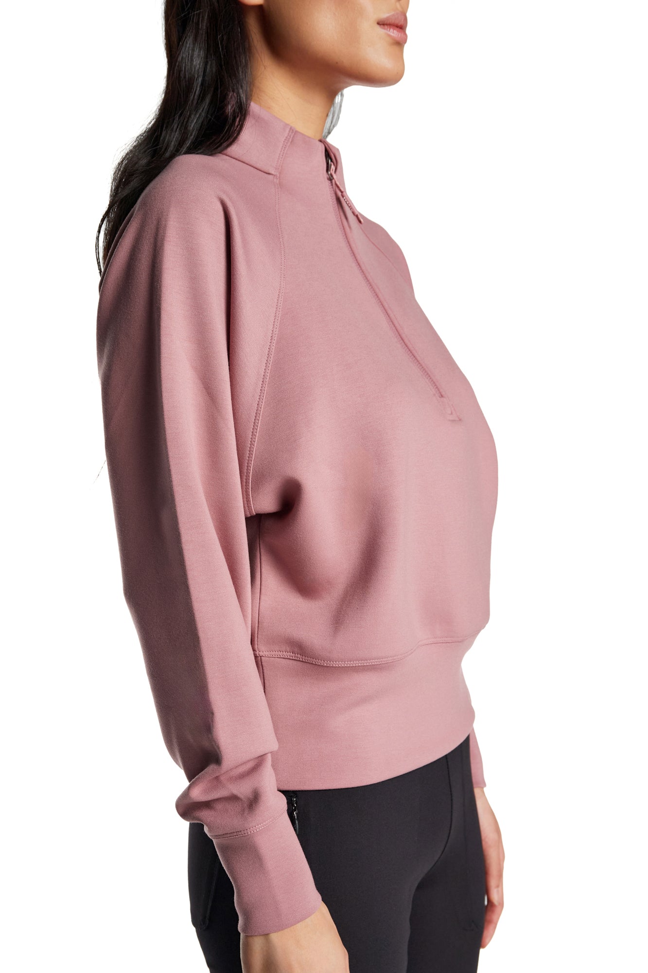 Lorelai Sweat-shirt à col montant et demi-zip